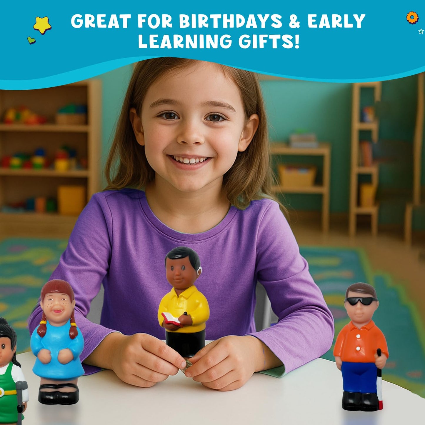 Get Ready Kids 629 5" Friends with Disabilities Figures, Set of 5 (Pack of 5)