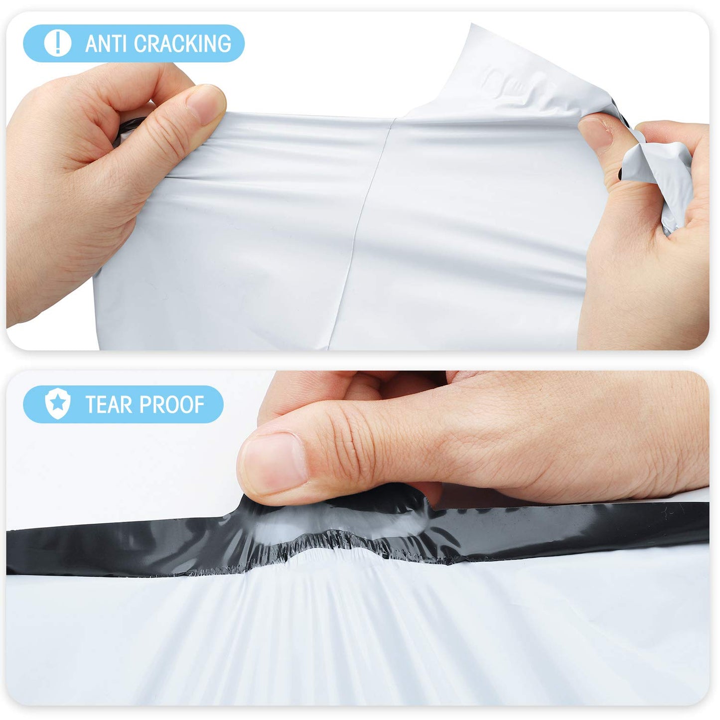 Fuxury Large Poly Mailers 24x24 Inch 100 Pcs, Waterproof Shipping Bags for Clothing, Strong Adhesive Shipping Envelopes for Small Business Suppliers, Self Seal Mailers Poly Bags Mailing Bags White