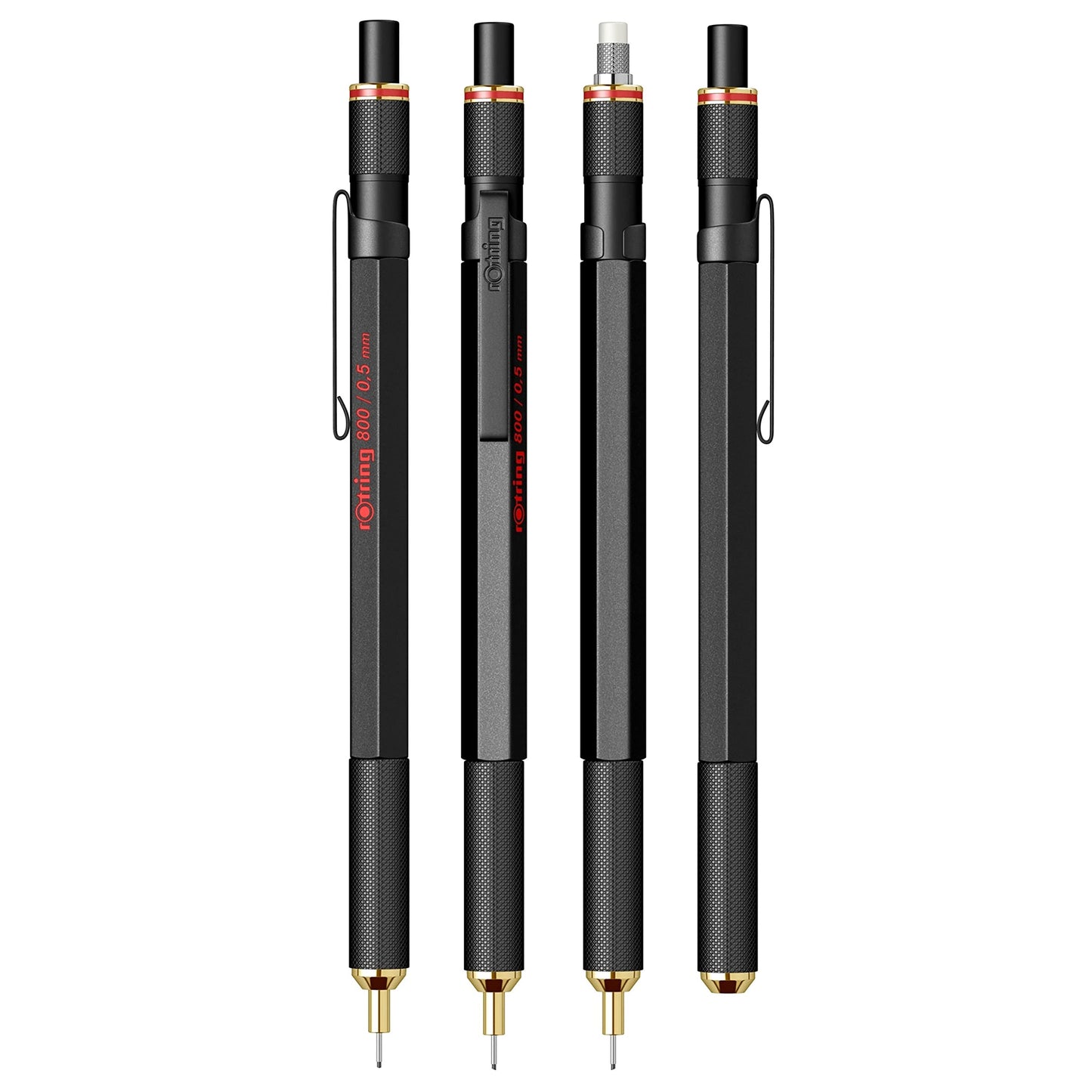 rOtring 800 Retractable Mechanical Pencil, 0.5mm, Black Metal Barrel - For Drafting, Engineering, Architecture Professionals