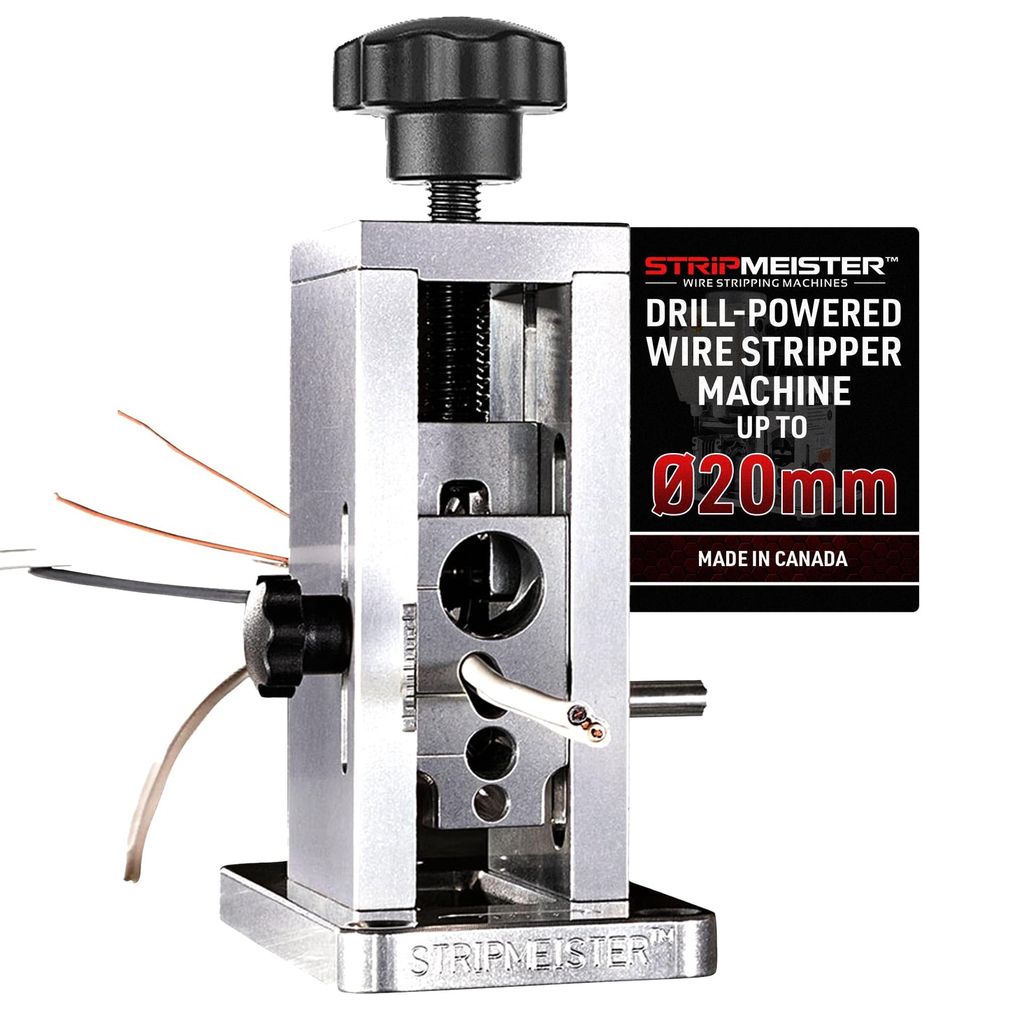 StripMeister Original Drill-Powered Wire Stripper – Wire Sizes Up To Ø3/4", Jam-Free, Copper Wire, Built for Safety, Speed, and Efficiency - Portable Wire Stripping Machine