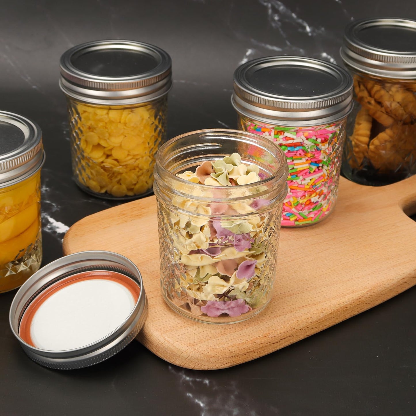 CycleMore 6 oz Mason Jars with Airtight Lids and Bands, 30 Pack Regular Mouth Glass Canning Jars, Small Glass Canisters for Jelly, Sauce, Jam, Honey, Juice, Wedding Favors, Shower Favors