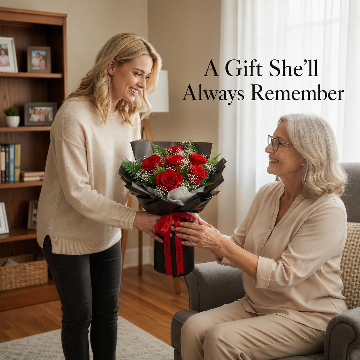 TUCCI FLORAL-Forever flowers bouquet with baby’s breath, Real red roses, Gift for Mother’s Day, Birthday, Anniversary, Girlfriend Wife Grandma Her Women, preserved flowers for delivery prime tomorrow
