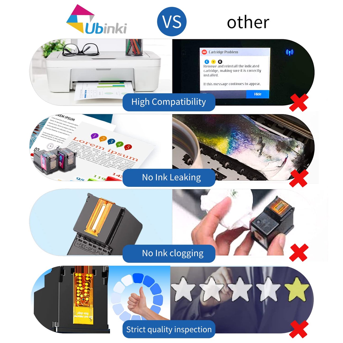 63XL Ink Cartridge Combo Pack (2 Black and 1 Color, 3-Pack) Replacement for HP Ink 63 XL HP63 to Envy 4520 4512 4510 Officejet 4650 5258 5200 3830 5255 4655 4652 5252 Deskjet 3630 3632 2132 Printer