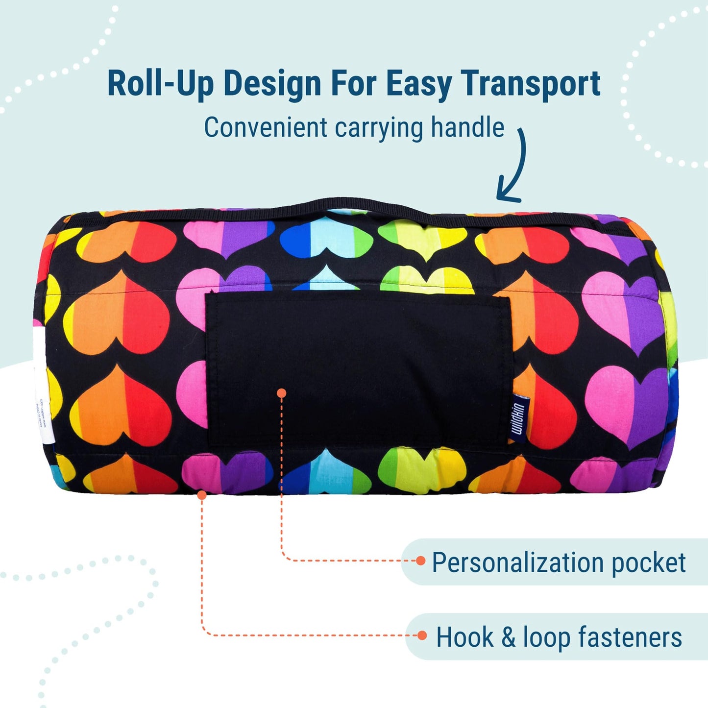 Wildkin Rainbow Hearts Original Nap Mat