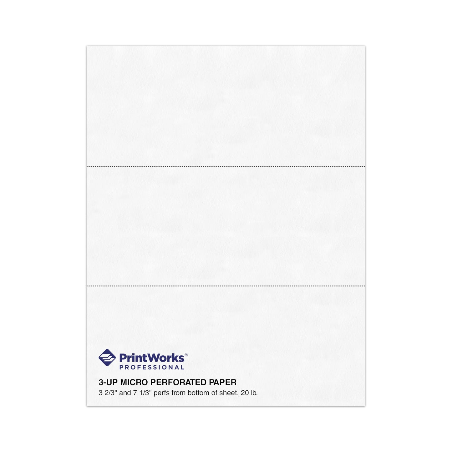 PrintWorks Professional 3 Part Perforated Paper 8.5” x 11” - Perfect For W-2, 1099, & Statement Use - Made in the USA - 500 Sheets - 24 lb - Printer Compatible - White (04122)