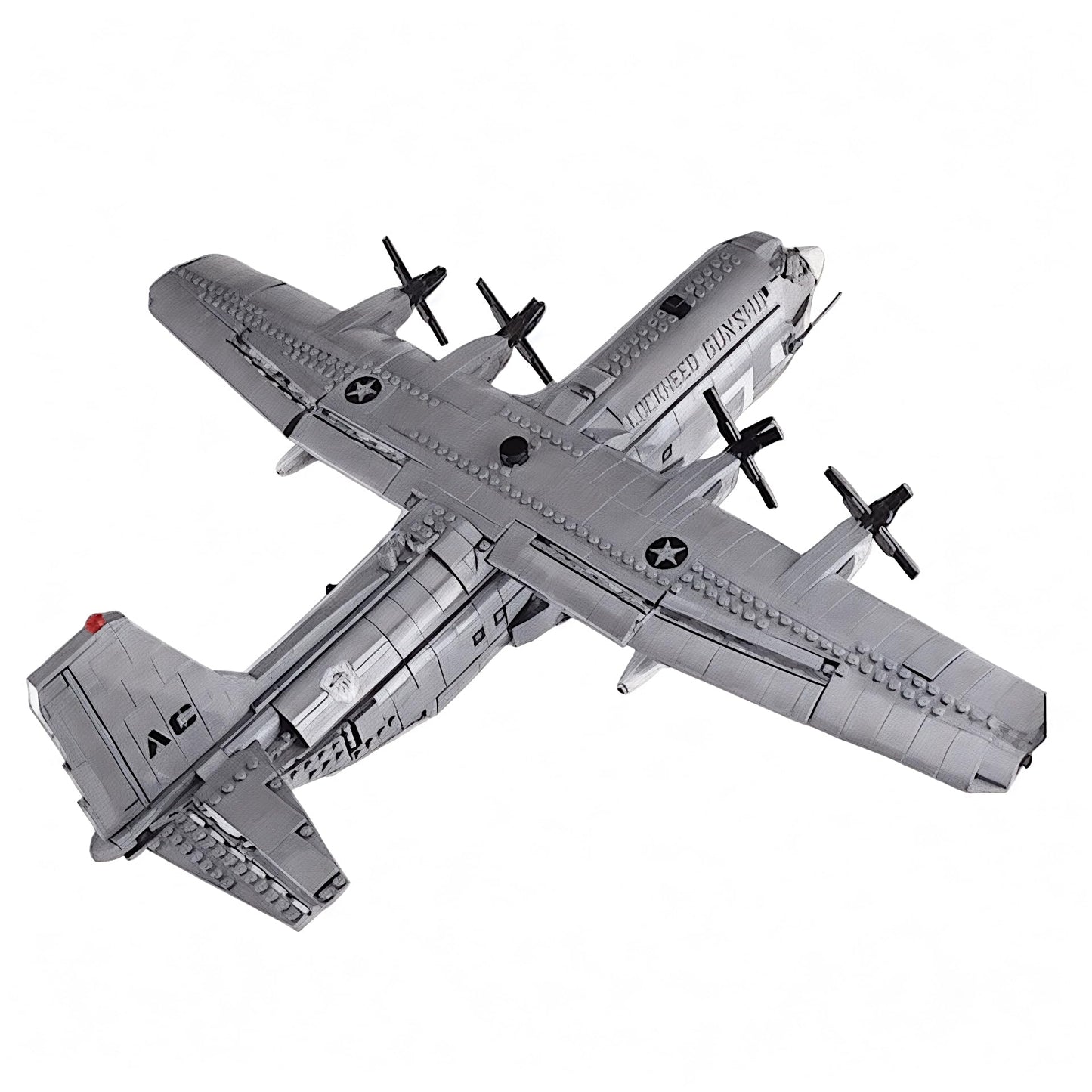 General Jim's AC-130 Hercules Gunship Building Block Set – 1,713 Pieces – Detailed Ground-Attack Aircraft Model Bricks Set - Compatible with Major Brands
