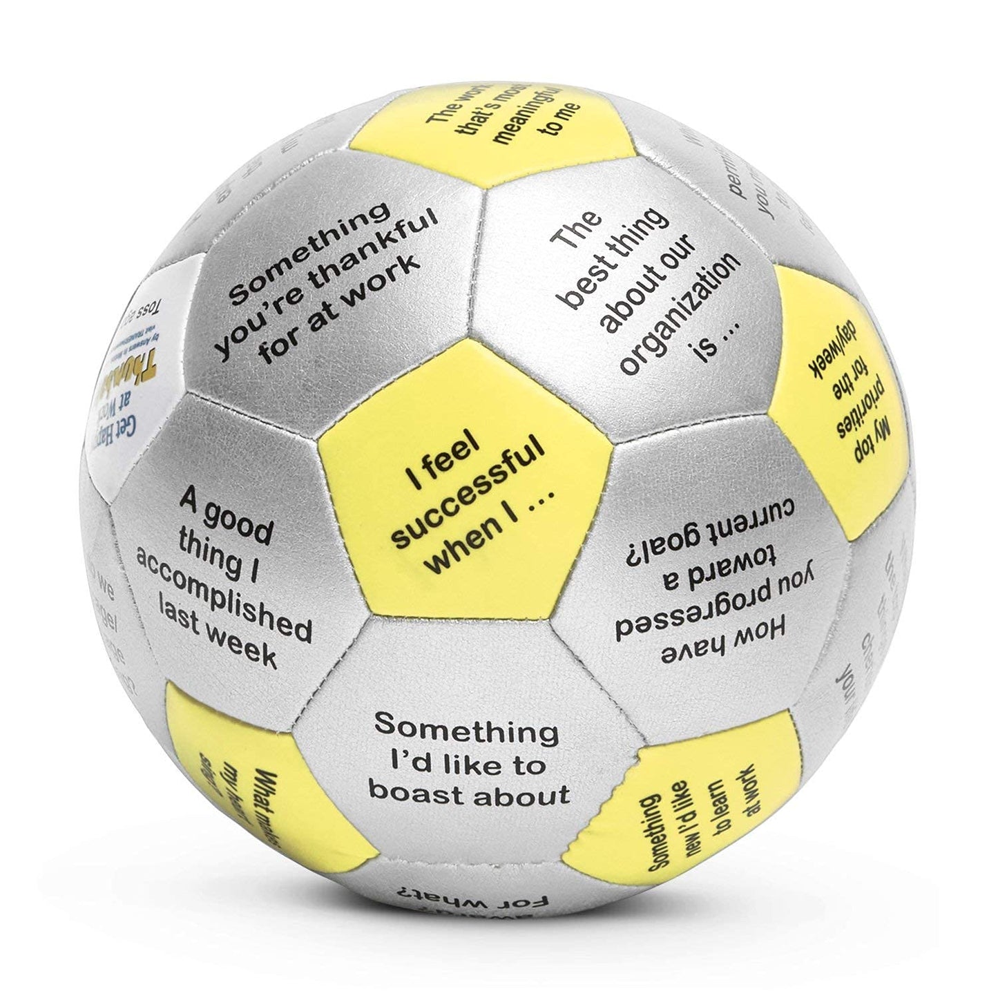Trainers Warehouse Get Happy at Work Thumball 6" | Team Building Activities - Create a Positive Workplace. Promote Optimisim & Happy Conversations | 32 Prompts
