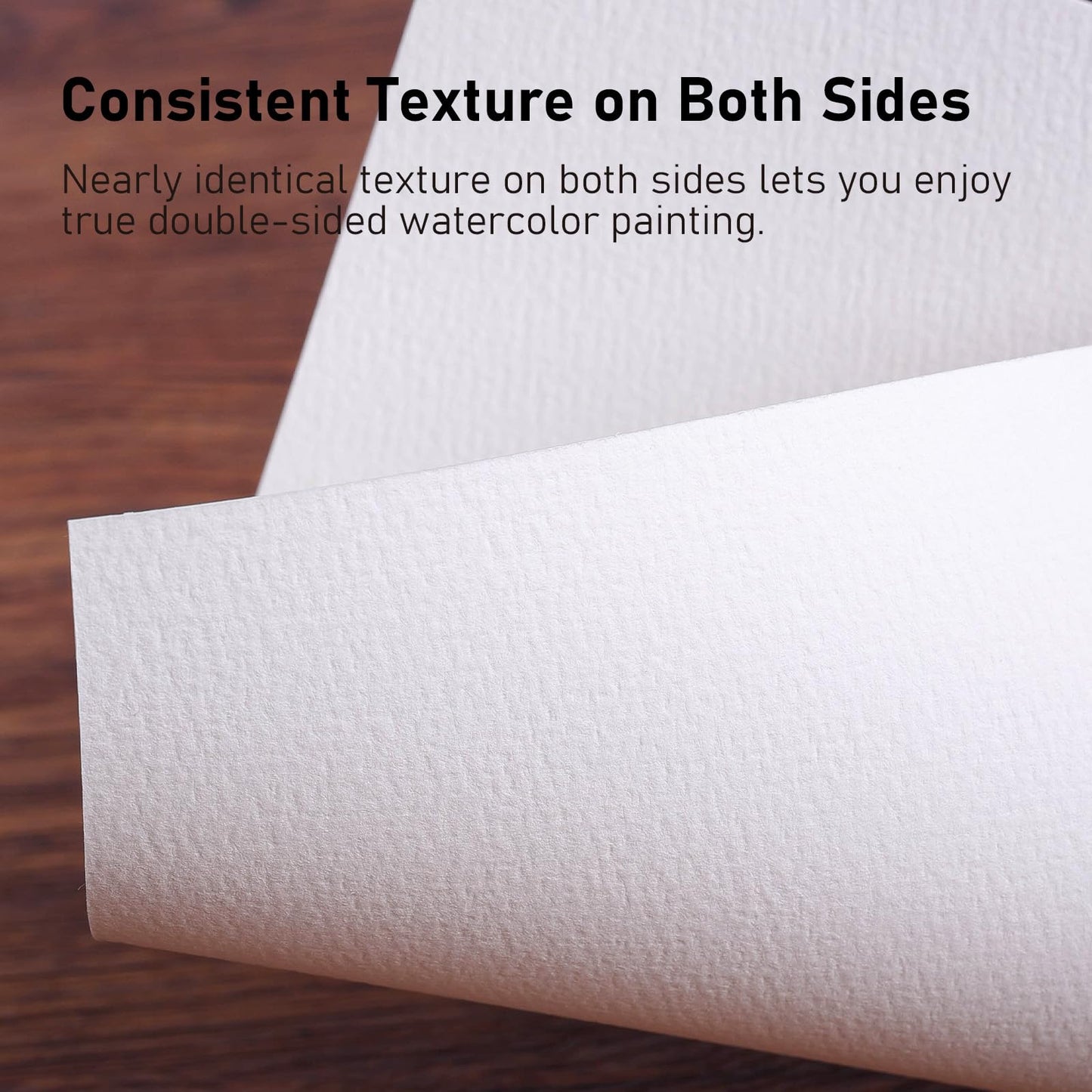 Watercolor Sketchbook A5 (8.3" x 5.8"), 24 Sheets 100% Cotton Hot Press 300GSM 140LB, Refillable Paper with Dual-Sided Consistent Texture, for Watercolor, Gouache, Acrylic & Mixed Media