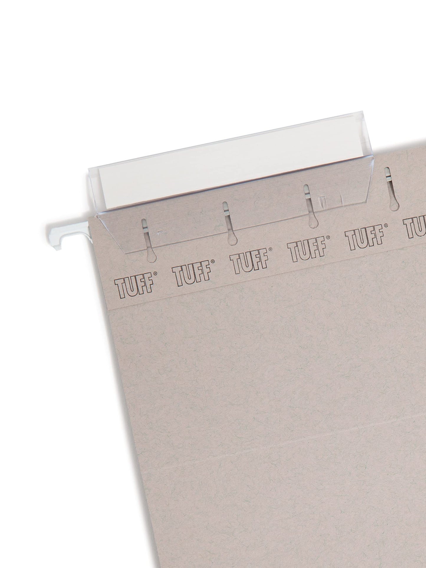 Smead TUFF® Heavy Duty Hanging File Folder with Easy Slide Tab,1/3-Cut Sliding Tab, 7 Times Stronger Than Standard Hanging Folders, Legal Size, Steel Gray, 18 per Box (64093)