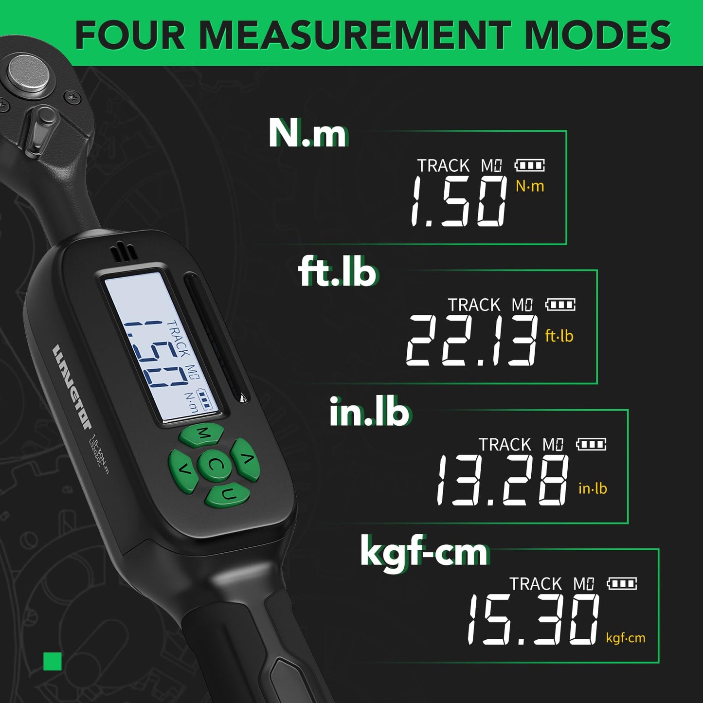 LLAVETOR Mini Torque Wrench Digital - 1/4-Inch Drive with Buzzer & LED, 13.2-265.5in.lb, High Precision Electronic Tool for Bike Repairs, Calibrated for Superior Performance