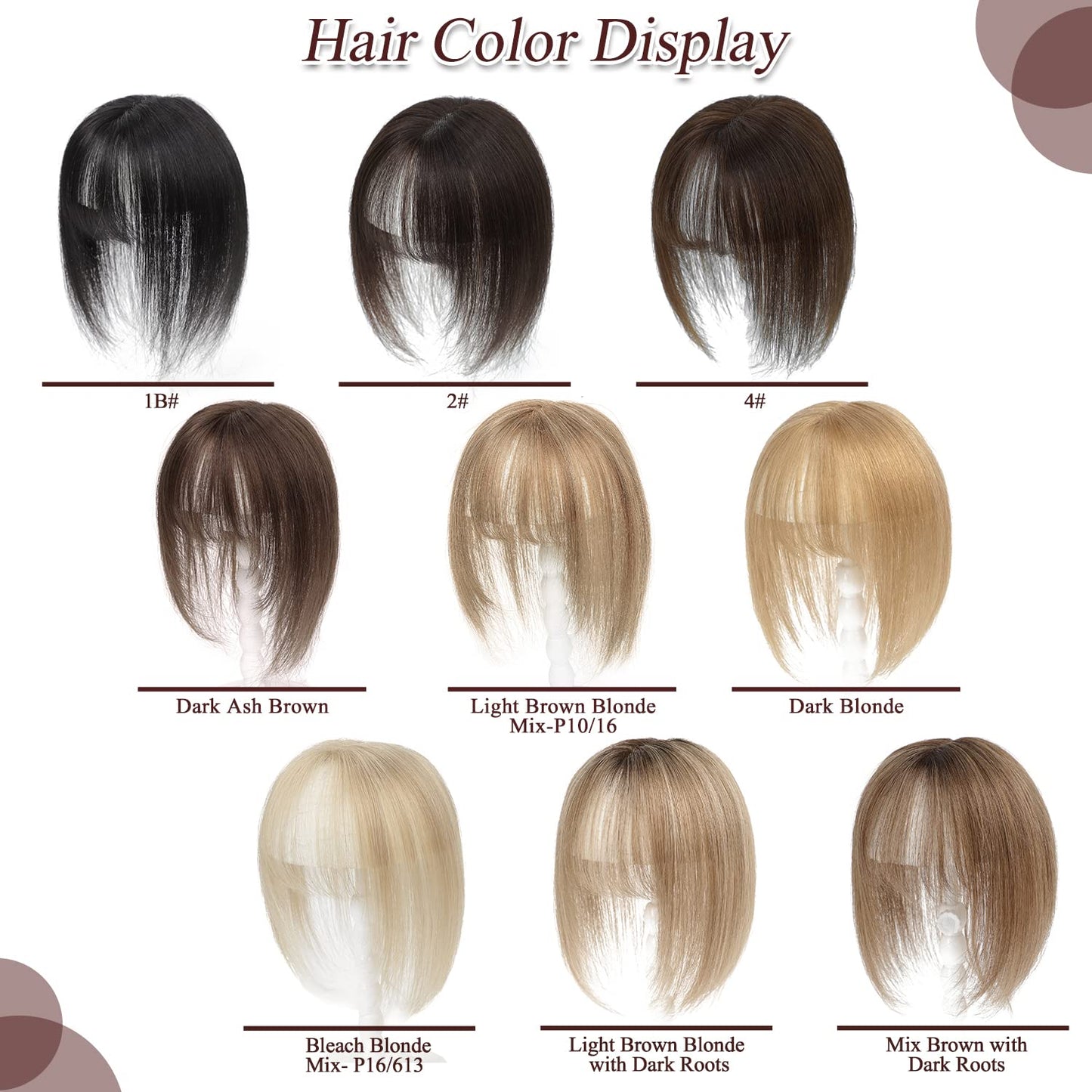 UDU Hair Toppers for Women Real Human Hair Toppers for Women with Thinning Hair Ombre Blonde Toppers Hair Pieses with Bangs Clip In Bangs Wiglets Hair Pieces for Women for Hair Loss Cover Gray Hair
