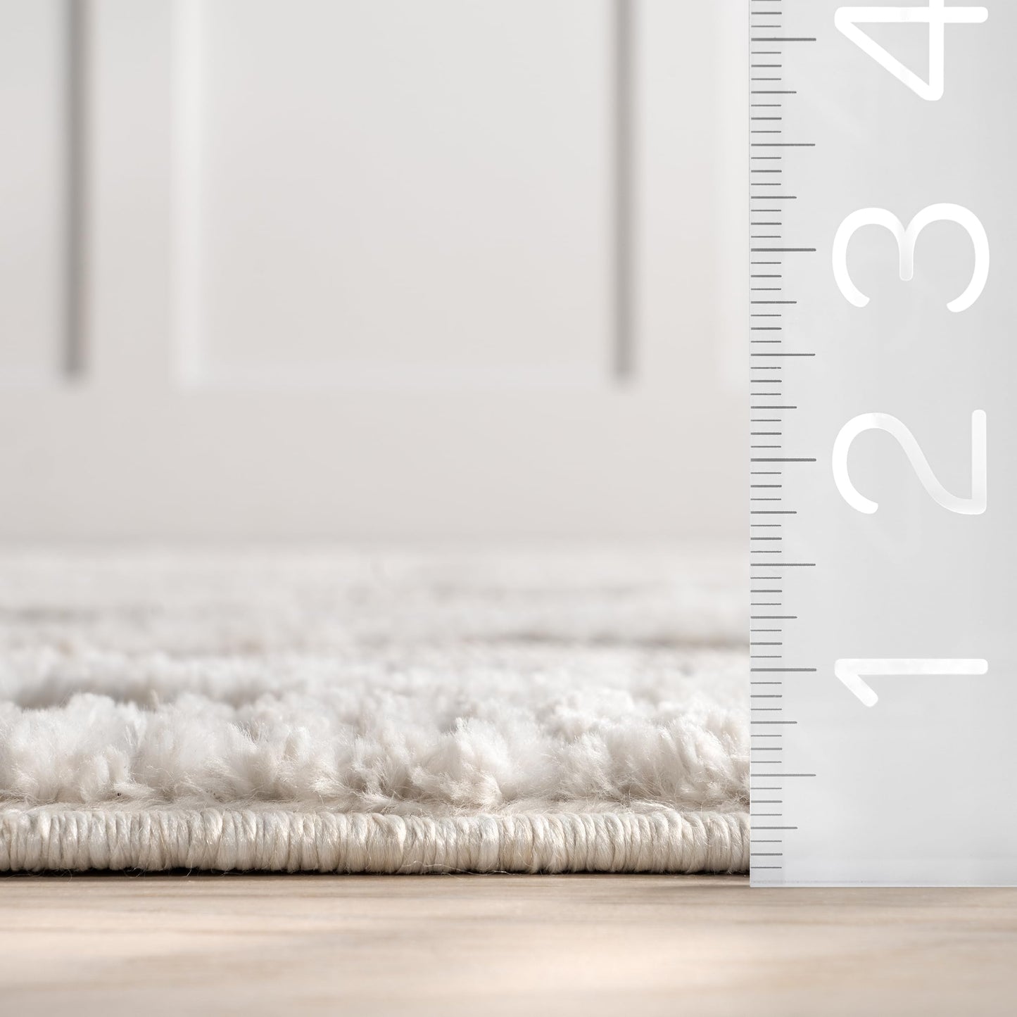 nuLOOM 2'6" x 8' Ansley Moroccan Tassel Area Rug, Light Grey, High-Low Textured Bohemian Design, Plush High Pile, Stain Resistant, For Bedroom, Living Room, Hallway, Entryway