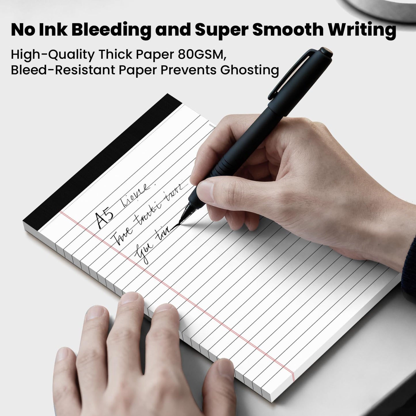 48 Pack Notepads 5x8, Small Legal Pads Narrow College Ruled, 30 Sheets/Pack, Perforated Notebook - White Note Pads for School, Memo, Note Taking, Teacher & Office Supplies, Writing Pads of Paper