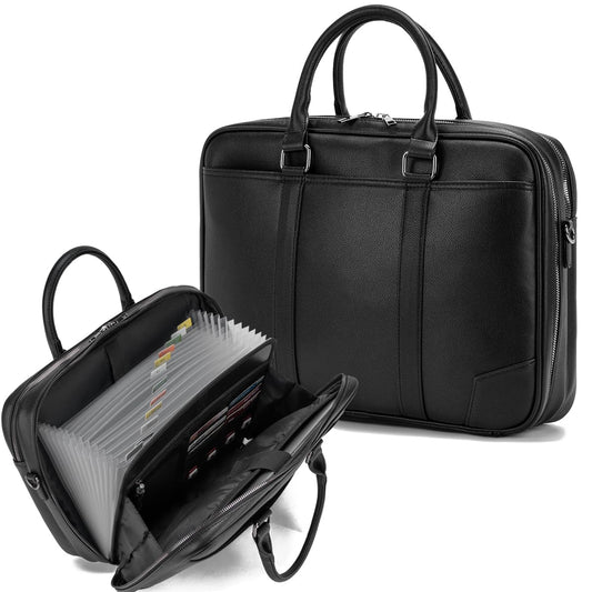 Accordian File Organizer with Handle,briefcase,15.6 in Laptop Bag Portable Document Organizer Handbags Back packs