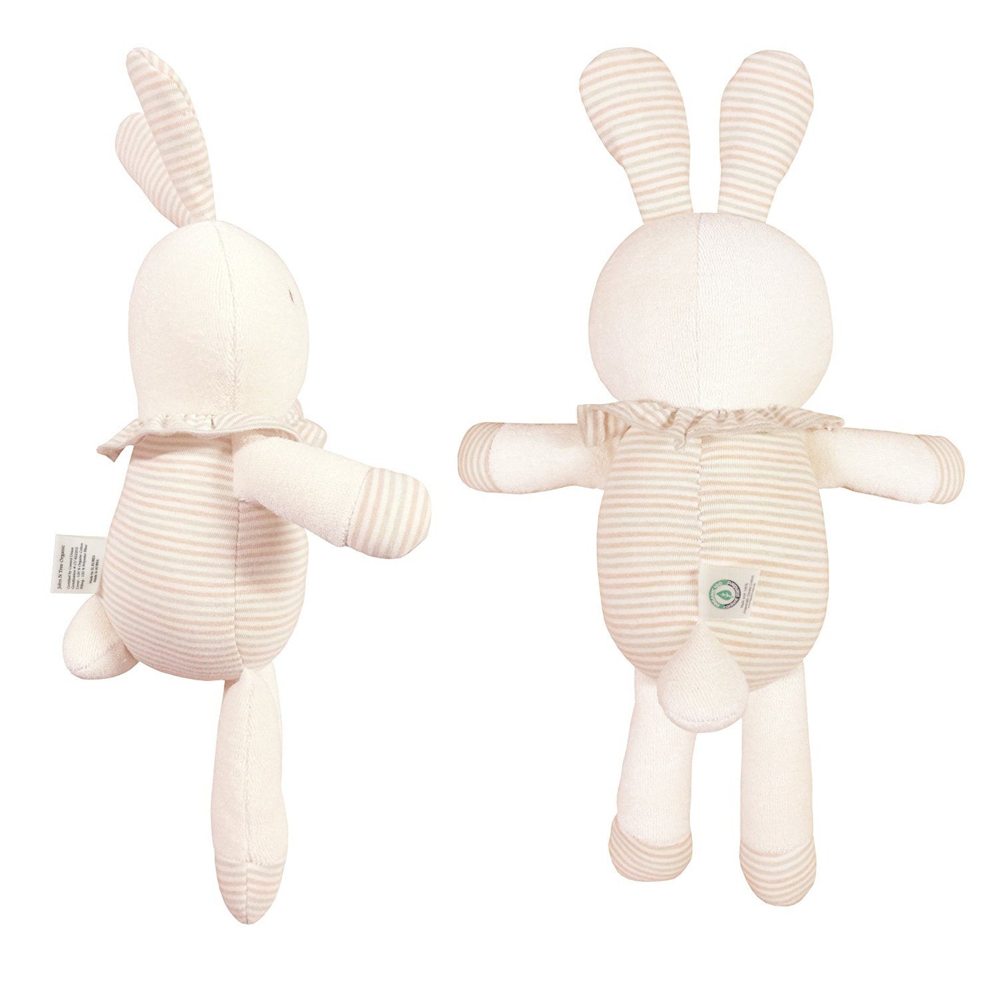 Organic Cotton Baby First Doll (No Dyeing Natural Organic Cotton) ... (Lovely Lace Rabbit 11 inches)