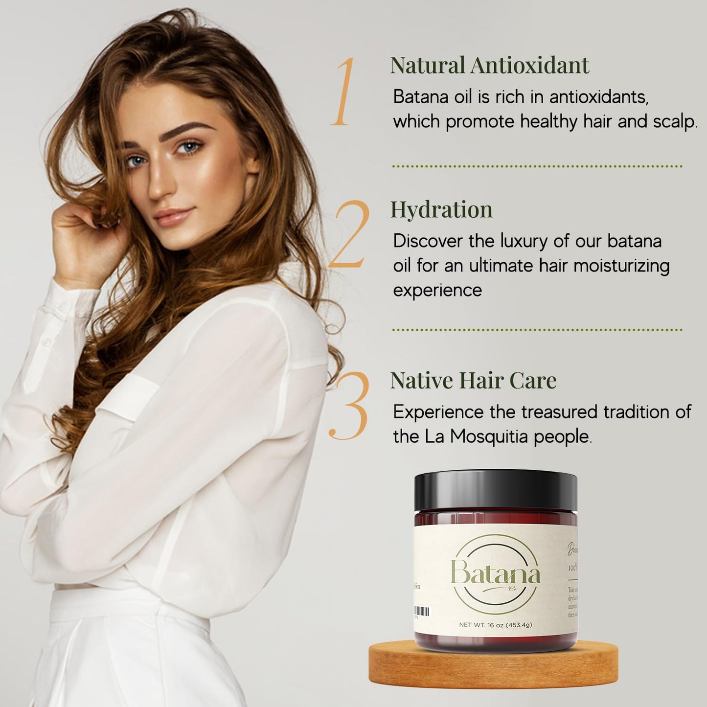 BatanaCo Real Batana Oil for Hair Growth - 100% Pure & Natural, 16 FL OZ