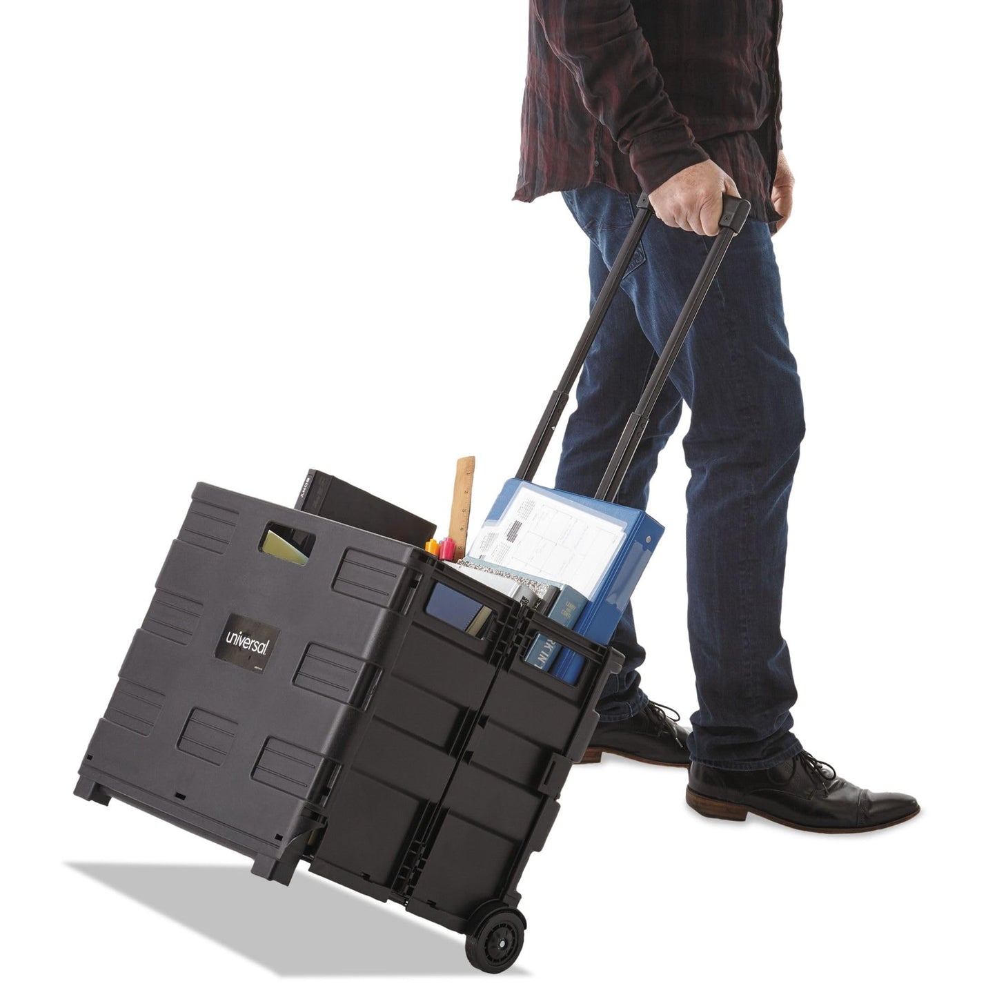 Universal Collapsible Mobile Storage Crate, 18.25" x 15" x 39.4", Black