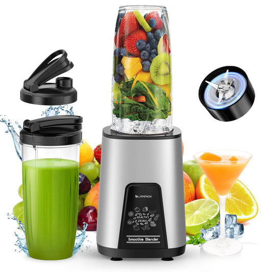 Lampick Blender for Smoothie, 900W Personal Blender for Shakes and Smoothies with 2 * 22oz BPA Free Portable Cups, Small Juicer for Protein Shake, Baby Food, Frozen Drink