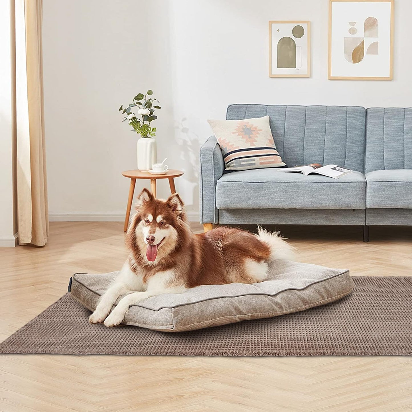 ZALL Tan Waffle Bath Mat,Super Absorbent Non Slip Long Bathroom Runner Rug,Brown 24X72inch,Machine Washable Ultra Soft Floor Mats