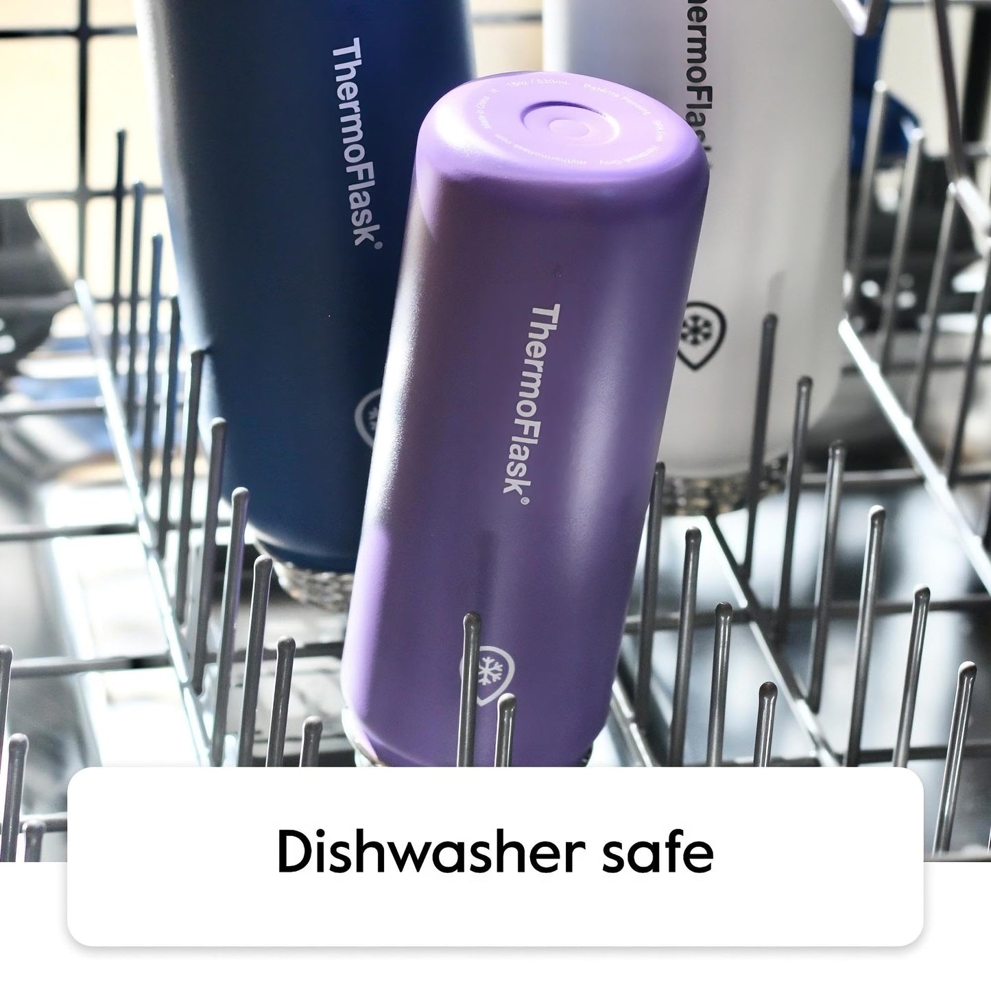 ThermoFlask Stainless Steel Water Bottles 2-Pack - Double-Wall Vacuum Insulated 24 oz BPA-Free Spout Lids - Keeps Drinks Cold 24 Hrs, Hot 12 Hrs - Leakproof, Dishwasher Safe, White/Coral