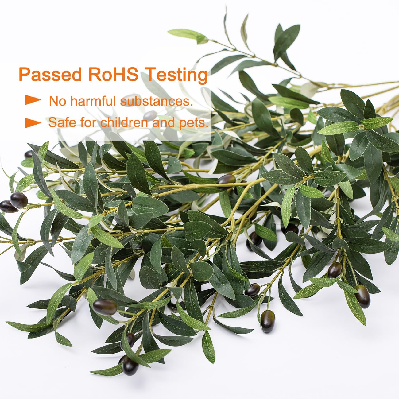 Heleze 39 Inch Artificial Olive Branches for Vases, Fake Plants Greenery Stems with 222 Leaves Faux Olive Tree Branches Home Decor Indoor 4PCS