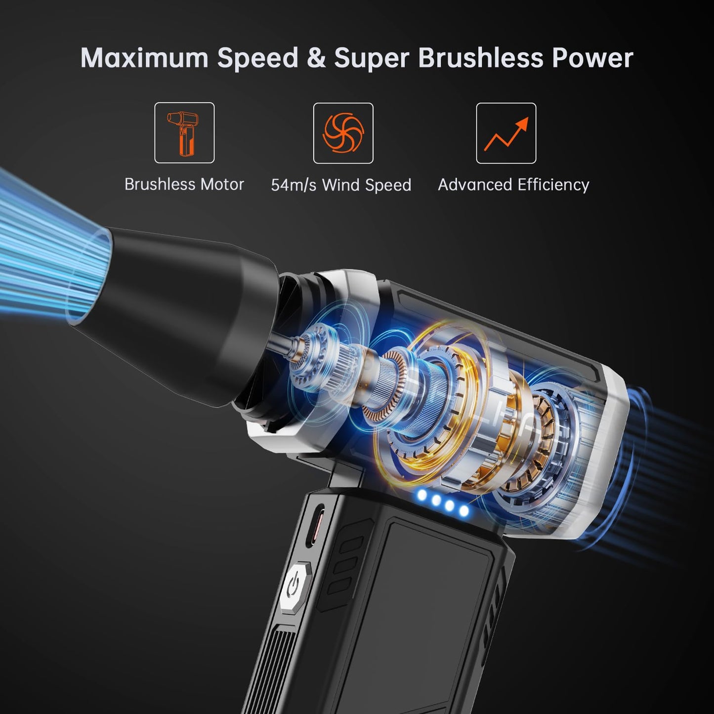 SAILHAPI Powerful Turbo Fan 300000RPM, Handheld Office Duster Blower Replaced Can of Air, Rechargeable Durable Fan Cleaner for PC Gamers, Barber, Laptop, Computer Accessories & Snow Removal