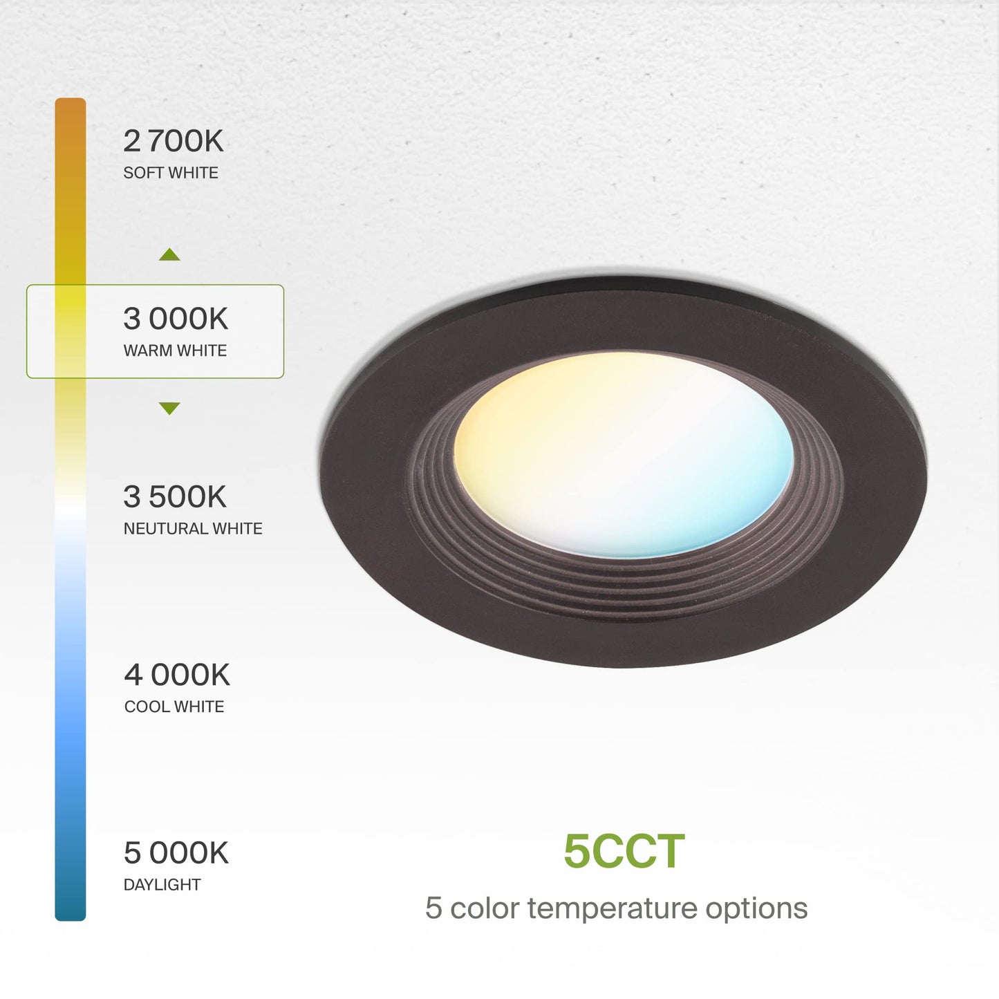 ASD Retrofit LED Recessed Lighting 4 Inch | 9W 700 Lm Wet Rated Dimmable Ceiling Downlights | 2700K-5000K Adjustable CRI90 Bronze Room Recessed Light Fixtures | LED Can Lights, UL 12 Pack