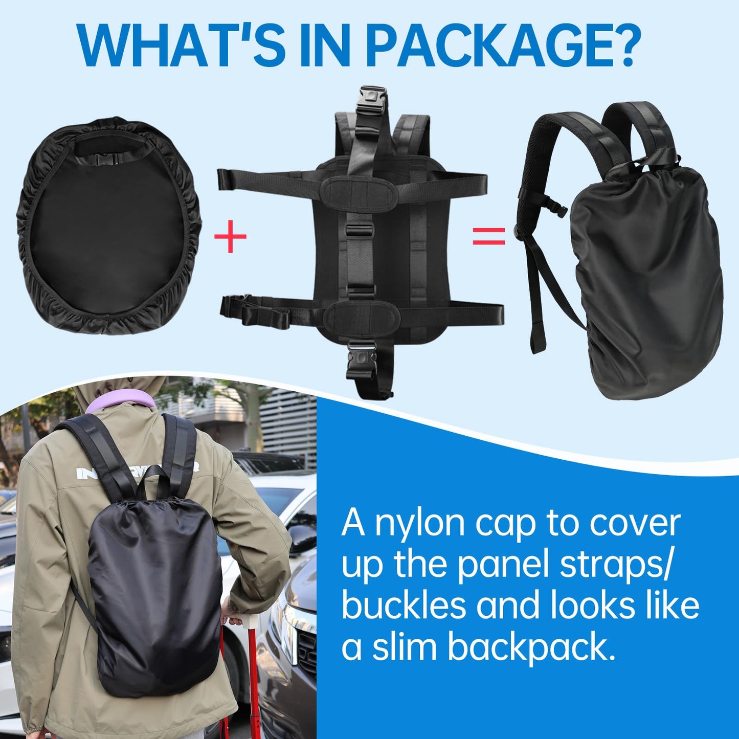 Premium Backpack Carrying System with Adjustable Strap – Ideal for Carrying Small to Medium Size Hard Shell case/Hand Baggage - S