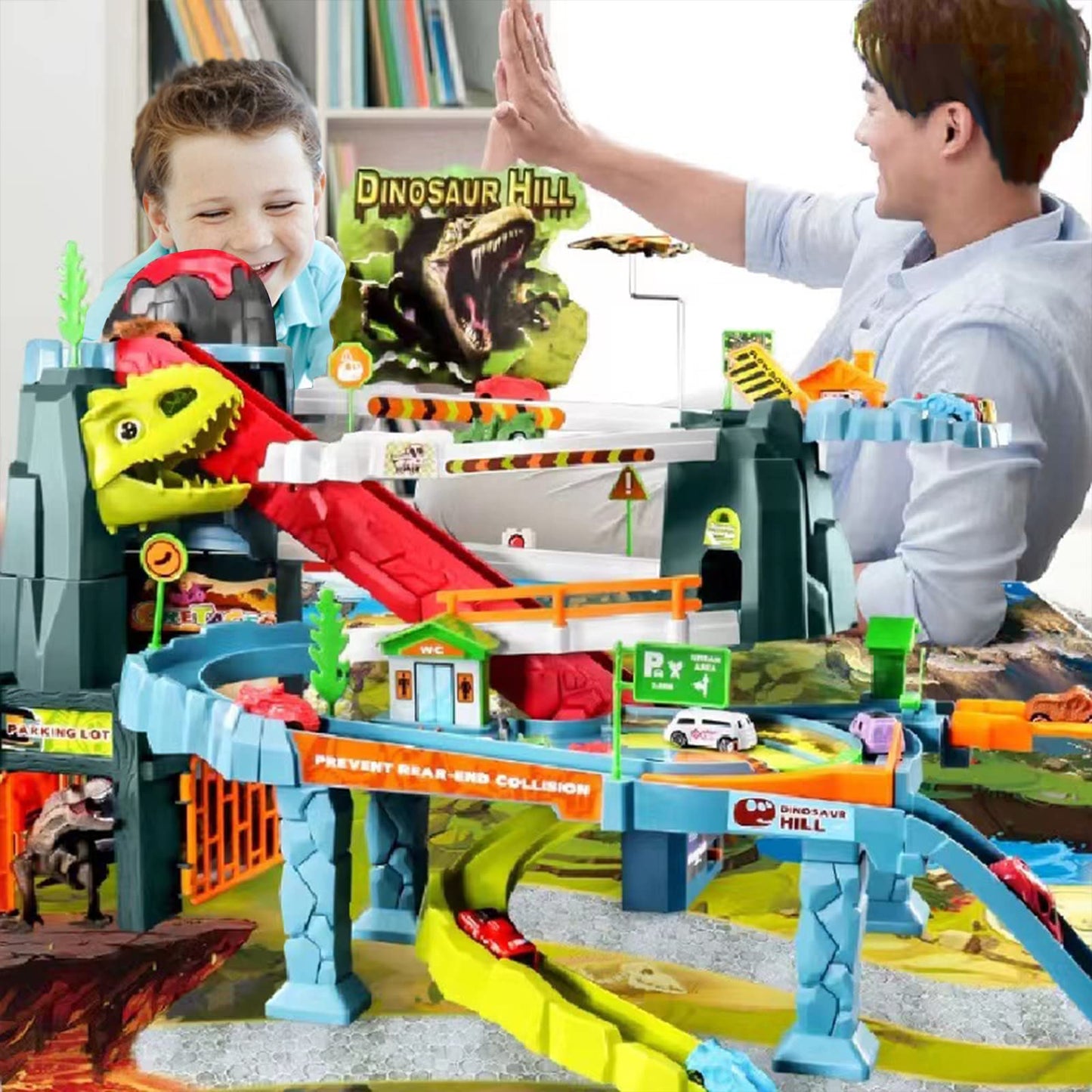 Juqic - 20 Mini Cars Set for Preschool Children, Dinosaur Puzzle for Children from 3-6 Years or Older (Dinosaur Spray)