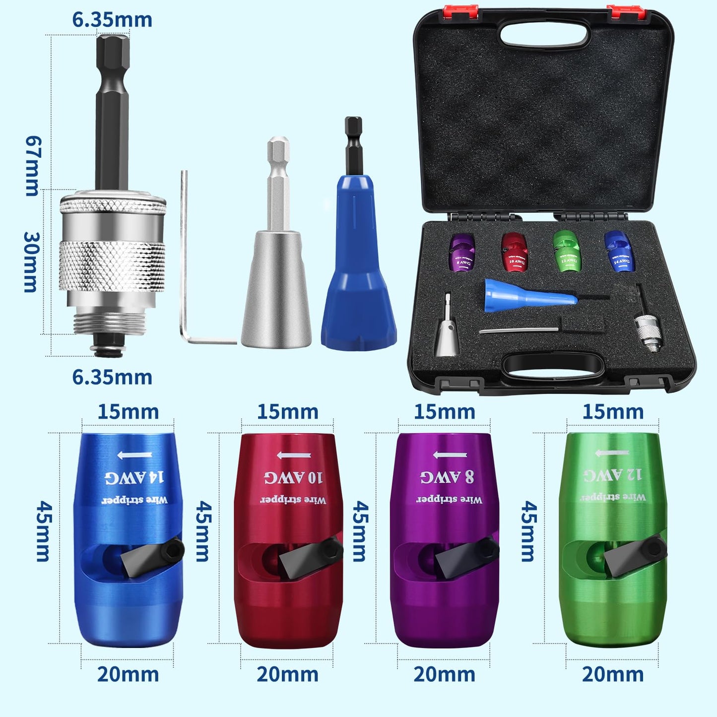 Wire Twister Tool for Drill, 8/10/12/14 AWG Gauge Electric Wire Stripper, Wire Twister Tool for Drill, Wire Stripper Tool for Drill, 2025 Upgrade Improve Work Efficiency 20 Times