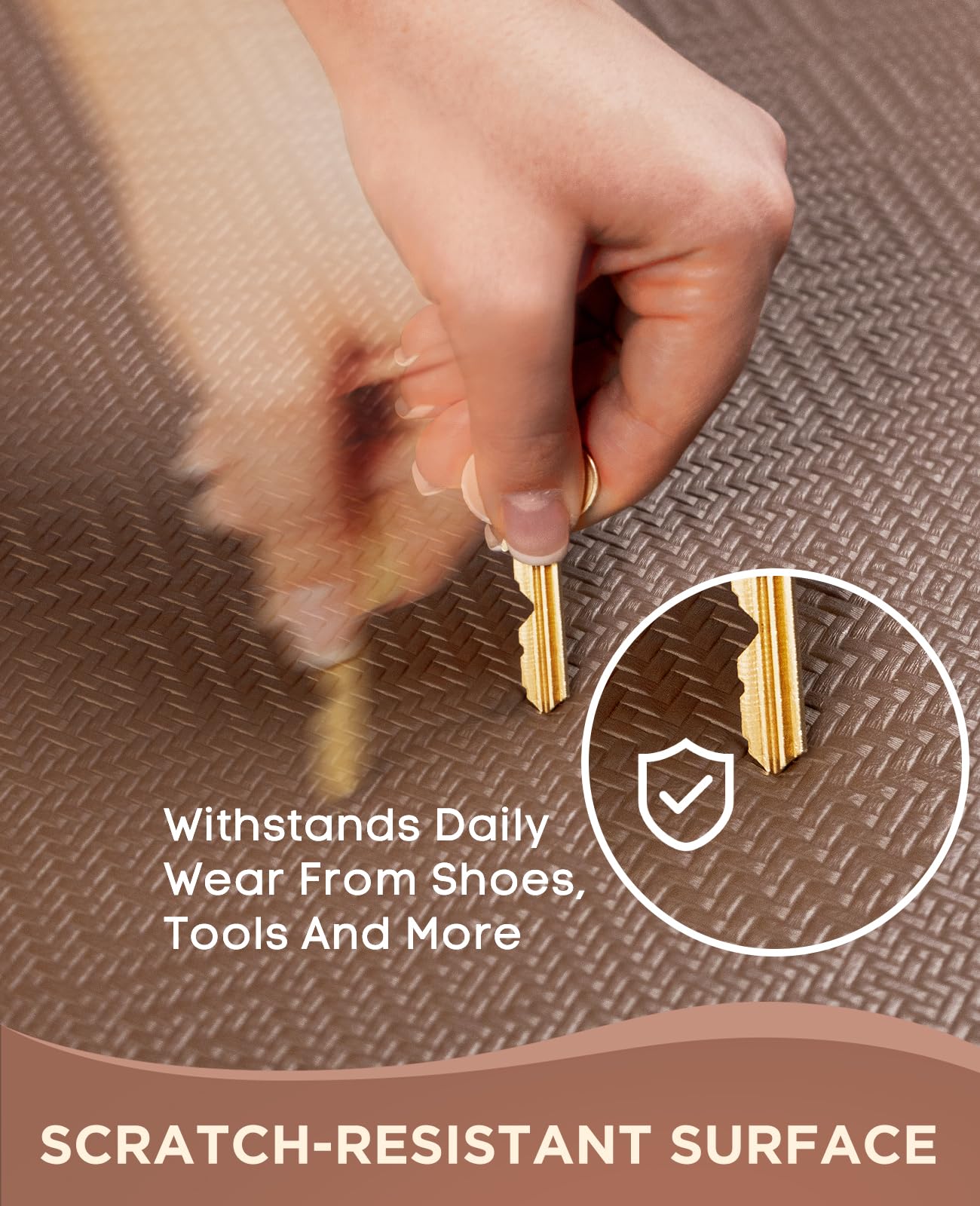 Ophanie Kitchen mats for Floor, 3/4 inch Thick, Kitchen Rugs, 20x48 Anti Fatigue Standing Cushioned Mat, Waterproof,Comfort Ergonomic mat for Office, Home, Sink, Brown Non-Slip Bottom