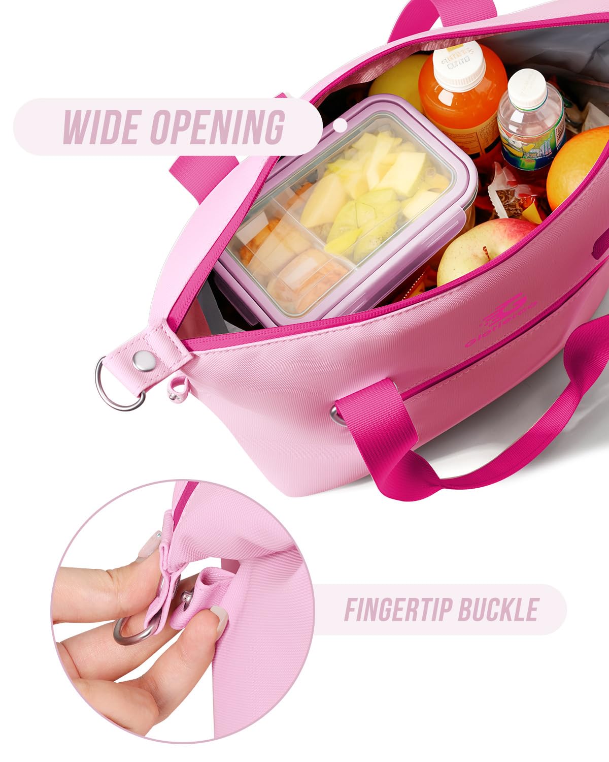 GLORIEROO Pastel Lunch Box Women | Insulated Soft Waterproof Leakproof Lunch Bag Cooler | Adjustable Strap | BPA-Free