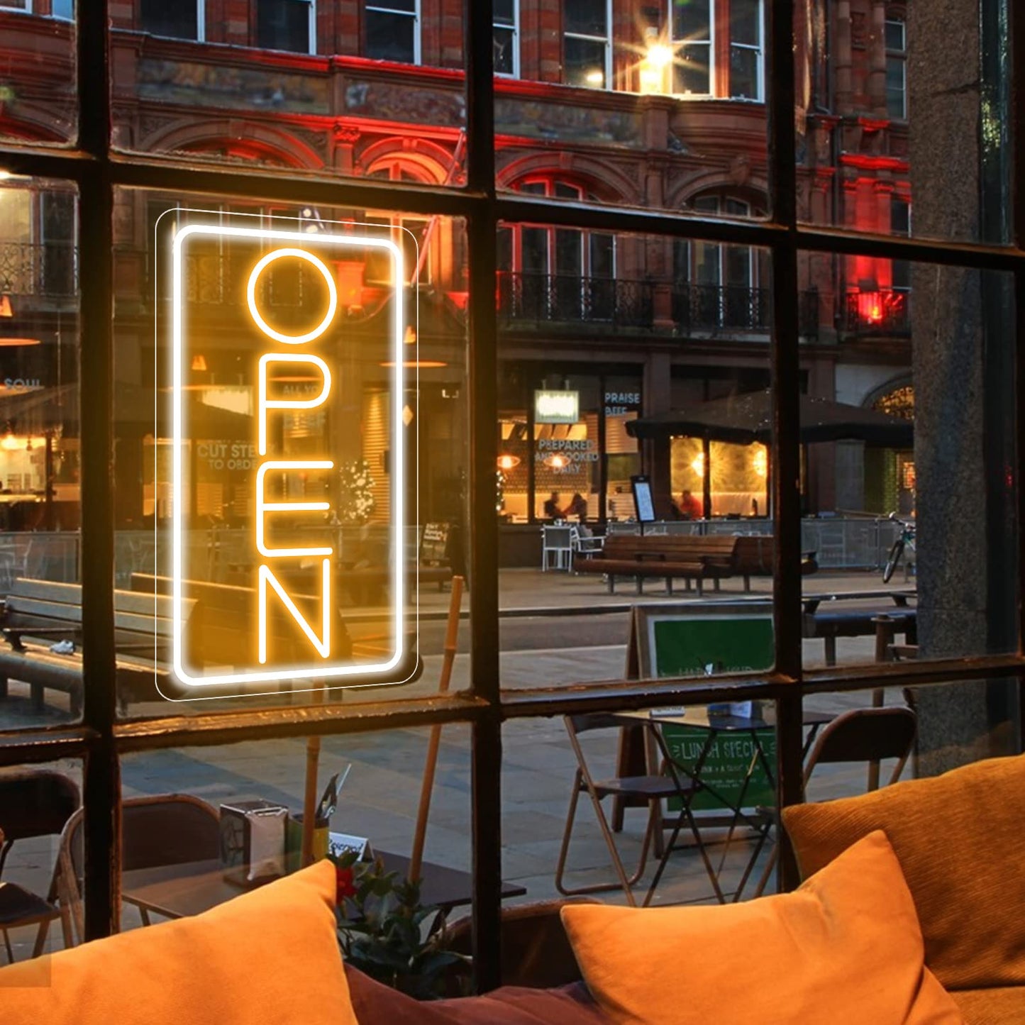 Open Signs for Business Ultra Bright 16 Inch Plug In Electric Light Up Open Sign with ON/OFF Switch for Business Storefront Window Glass Door Shop Store Florists Bar Salon Cafes Pub