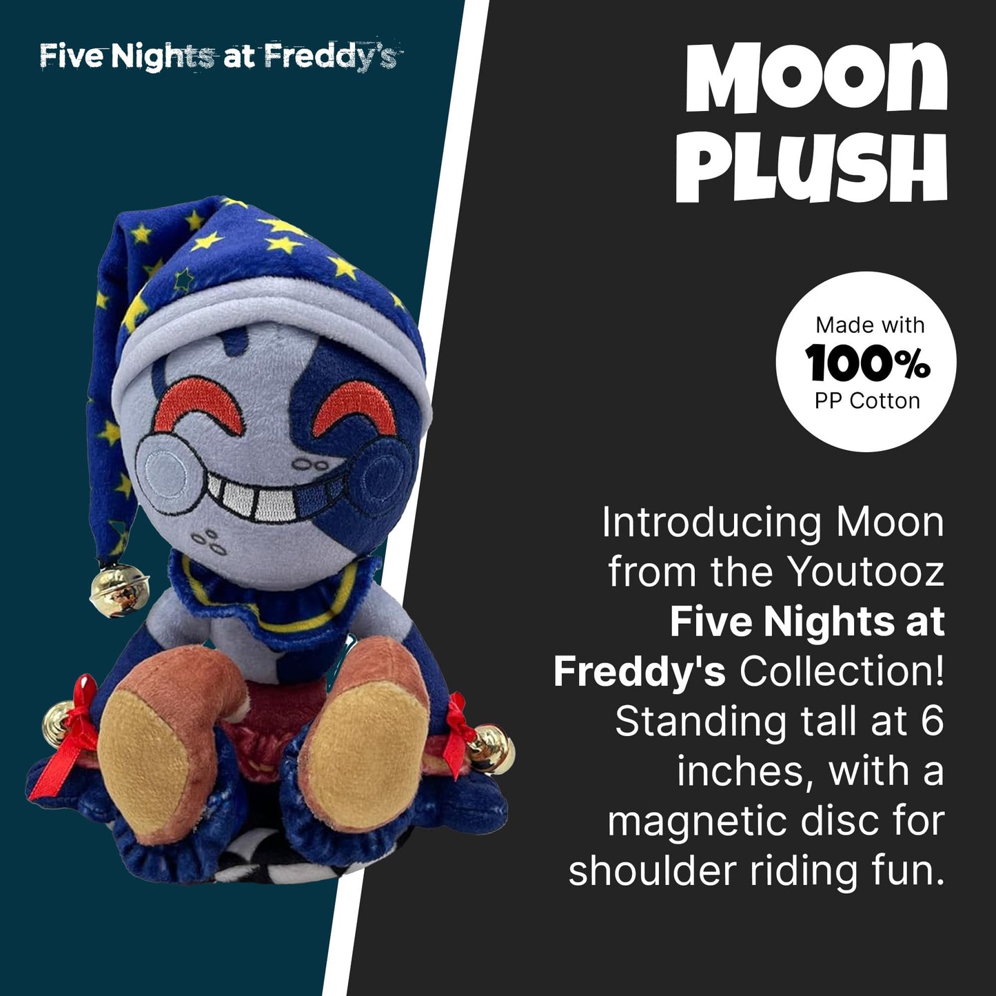 Youtooz FNAF Moon Plush 6" Shoulder Rider Collectible Soft Magnetic Moon Shoulder Rider Plush FNAF Plush Collection