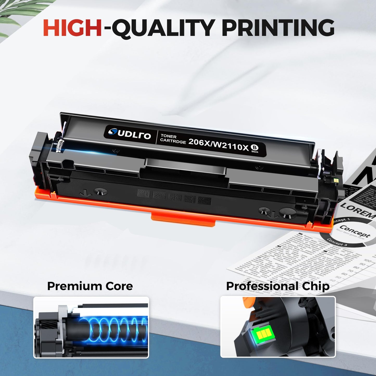 206X Toner Compatible with HP 206X Toner Cartridges 4 Pack High Yield M283fdw Replacement for HP 206A Toner Cartridges Work with Color Laserjet Pro MFP M283fdw M283cdw M255dw | W2110X W2110A Black