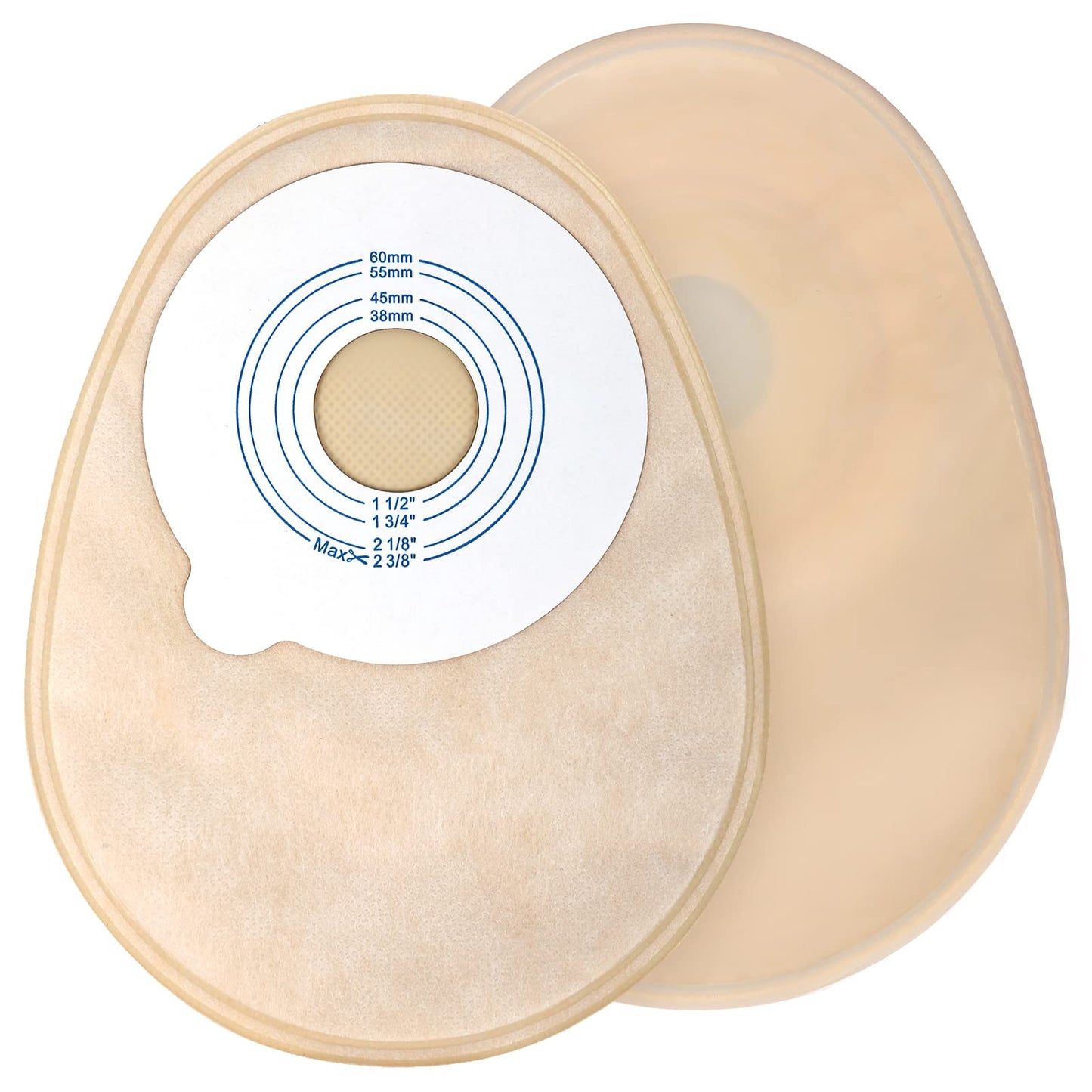 OSTUPMED 20Pcs Colostomy Bags One Piece Closed Ostomy Supplies Drainable Pouches for Ileostomy Stoma Care Cut-to-Fit 38-60MM (1 1/2" to 2 3/8")