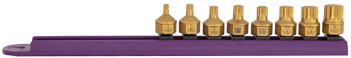 Mayhew Tools 16006 Low-Profile Dual Drive Set, 8-Piece Triple Square, Titanium-Coated