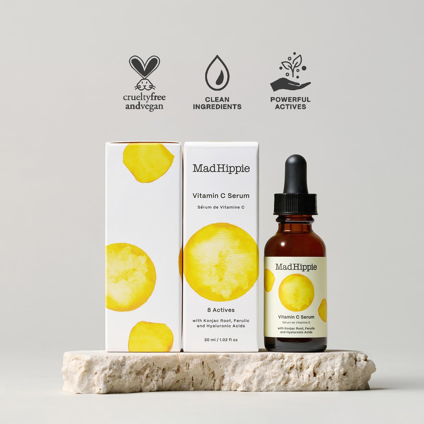 Mad Hippie Vitamin C Serum for Face with Hyaluronic Acid & Triple C Night Cream Ceramide Moisturizer - Skin-Brightening Skin Care Set (2 Piece Set)