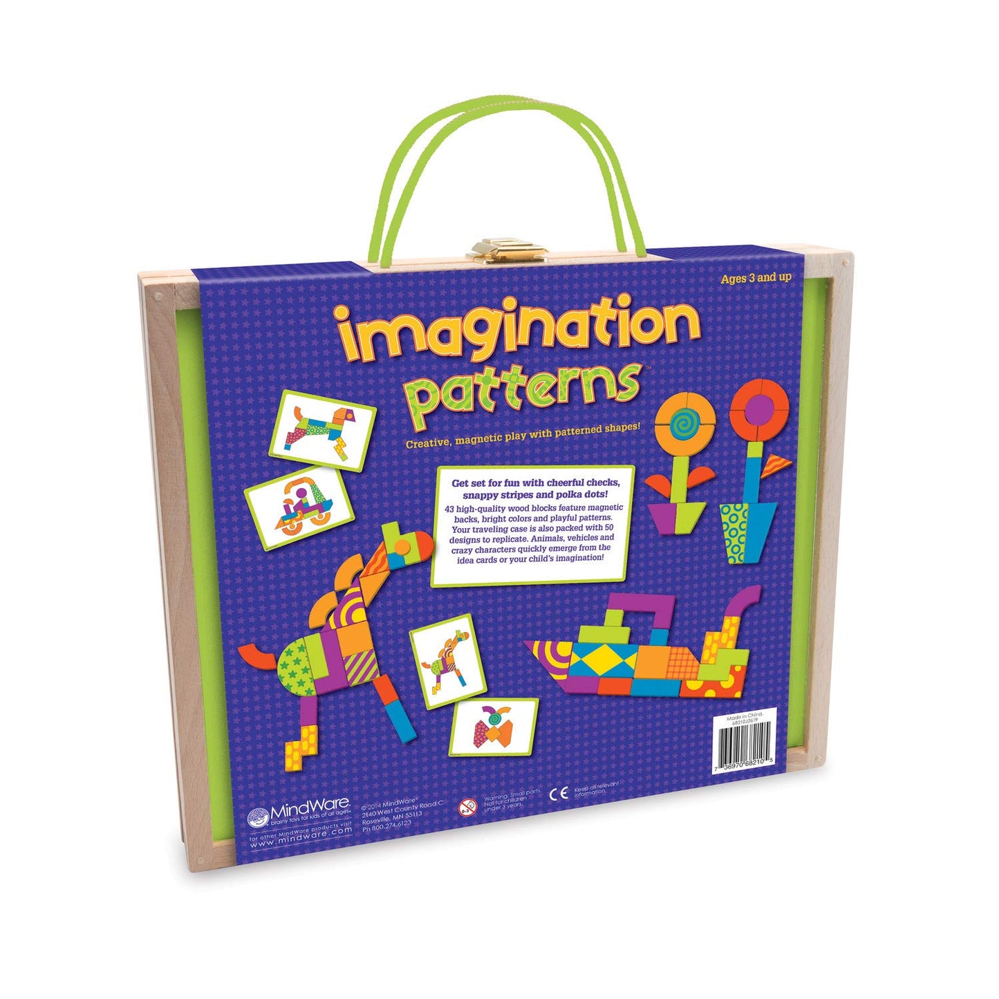 MindWare Imagination Patterns - Jeu magnétique créatif avec des formes à motifs.