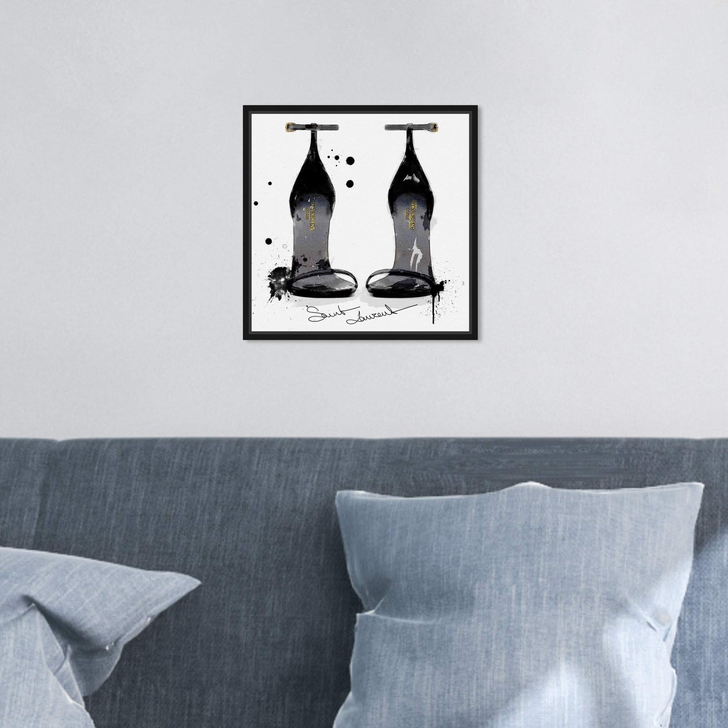 The Oliver Gal Artist Co. Fashion and Glam Wall Art Canvas Prints 'Perfect Sillhouette' Shoes Home Décor, 12 in x 12 in, Black Frame