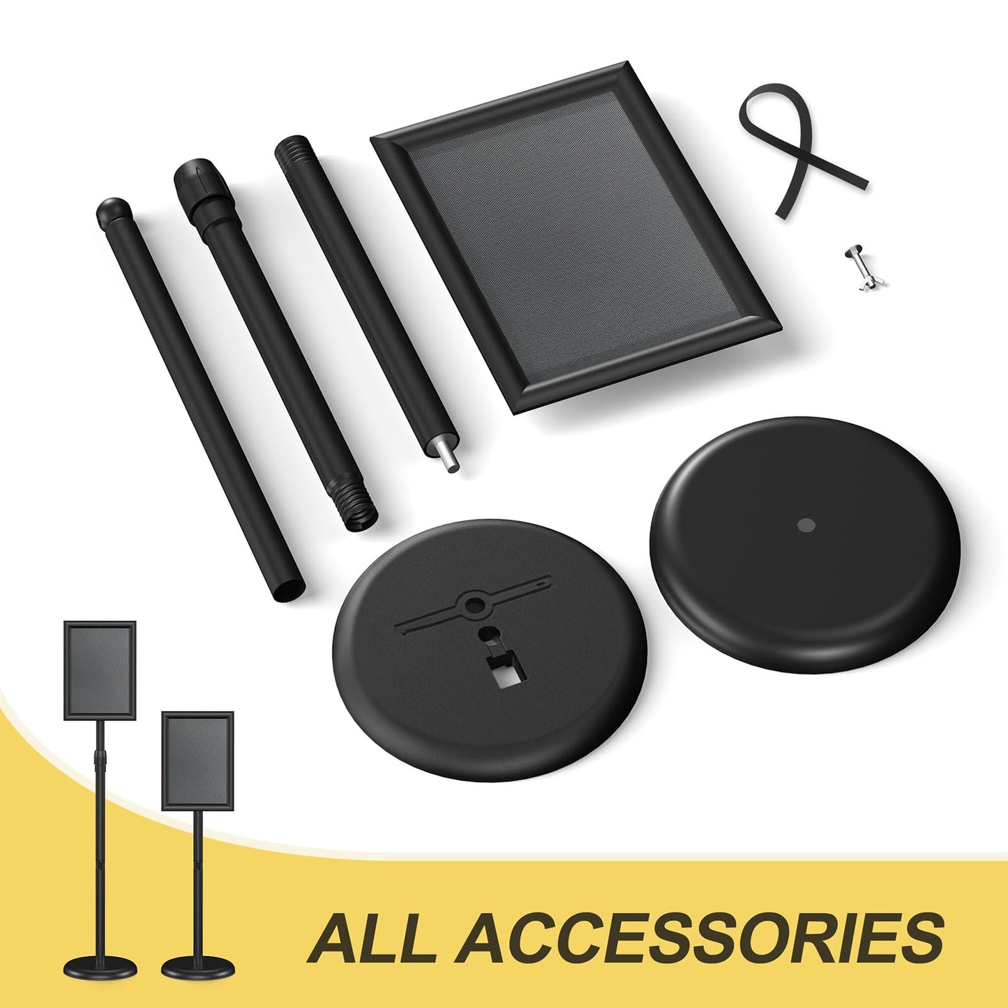 Relx Sign Holder Stand 8.5x11 inch - Adjustable Floor Standing Sign Holder - Signage Stand with Snap-Open Frame Display for Malls,Schools,Restaurants