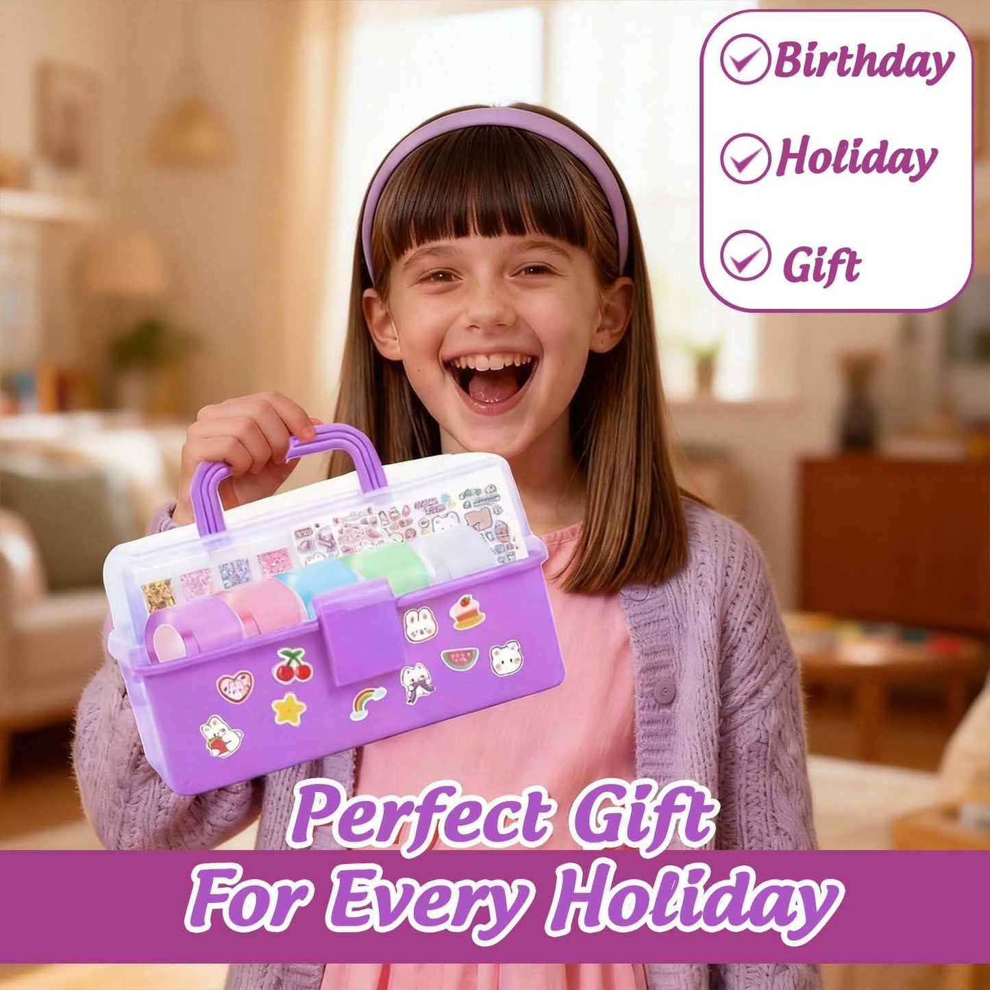 Jimcii Nano Tape Bubble Kit with Purple Box, Squishy Making Maker Kit, Nano Tape Bubbles