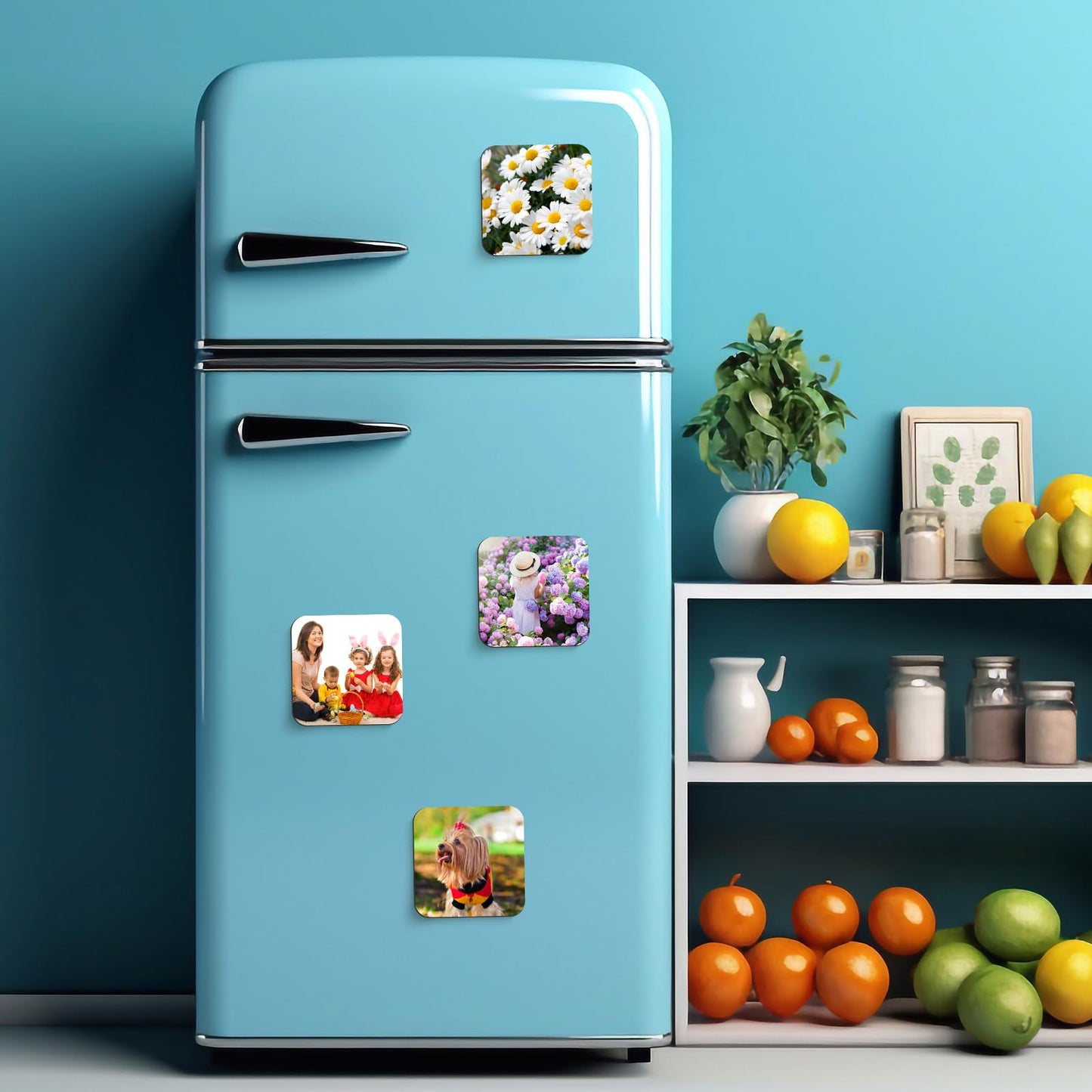 Flutesan 100 Pcs 3 x 3 Inch Sublimation Blank Refrigerator Magnets Sublimation Square Fridge Magnets Magnet Blanks MDF DIY Decorative for Car Home Office Kitchen Wall