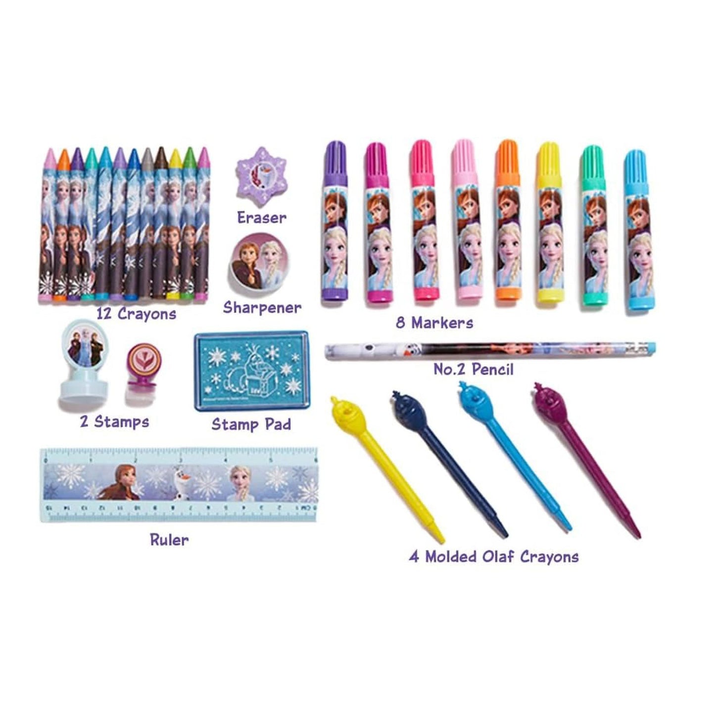 Innovative Designs Disney Frozen 2 Kids Deluxe Activity Set with Carrying Tin, Coloring Sheets, Tattoos, Stickers, & Art Supplies