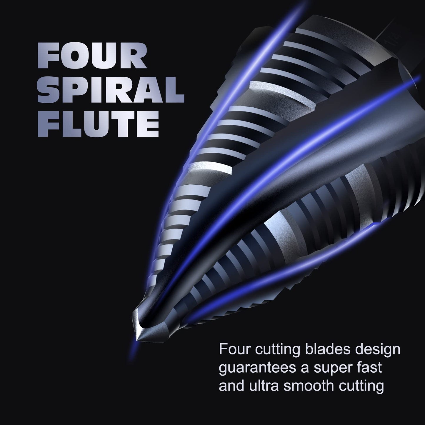 M35 Cobalt Step Drill Set, Four Spiral Flute Cobalt Step Drill Bit,1/4" - 1-3/8"(19 Step Size), for Stainless Steel, Wood, Aluminum, Plastic, Great for DIYers