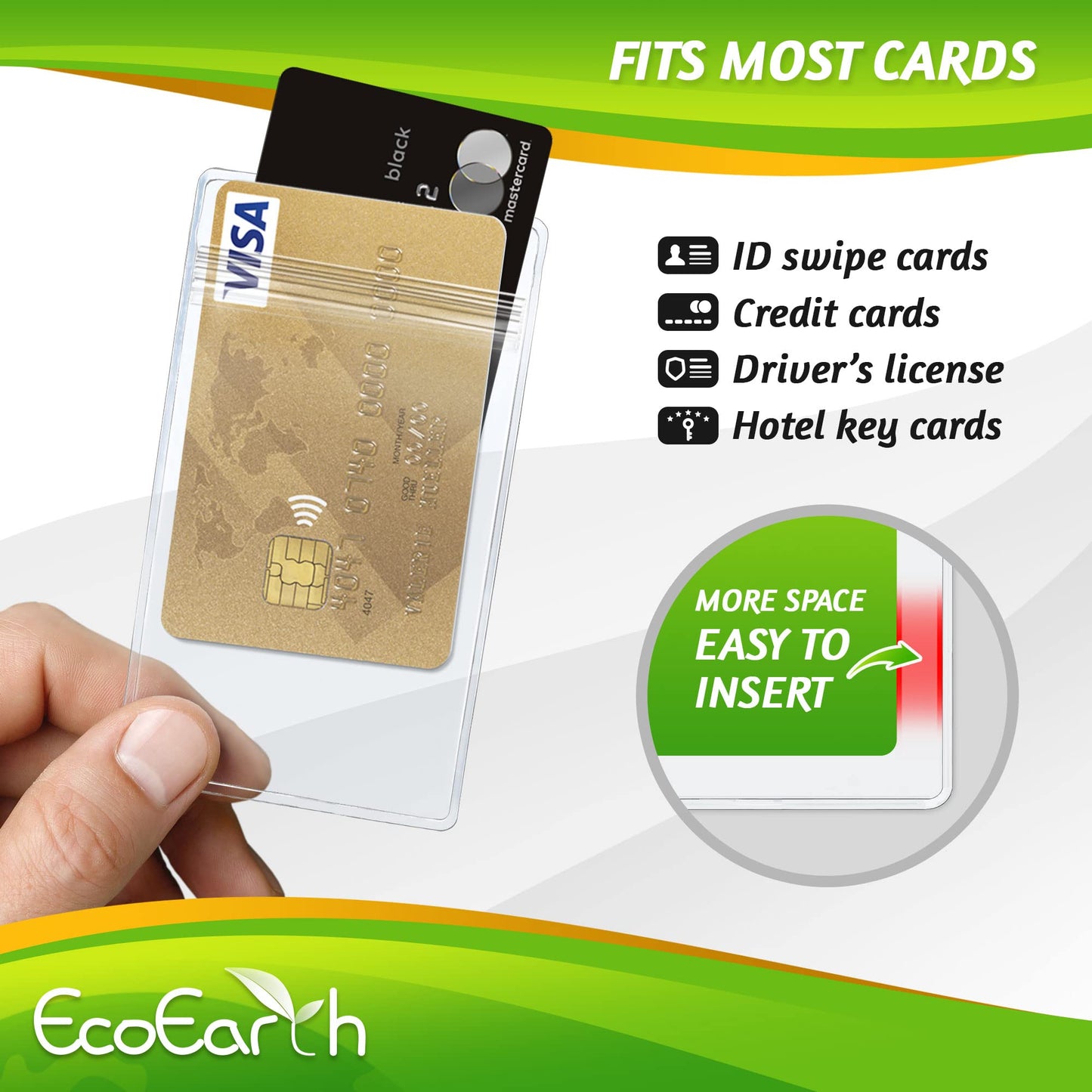 EcoEarth Vertical ID Badge Holder with Soft Edge (Sealable 2.25x3.5 inch Premium Bulk 250 Pack) ID Holder, ID Card Holder Bulk, Name Badge Holder, Name Tag, Plastic Badge Holder, Badge Protector