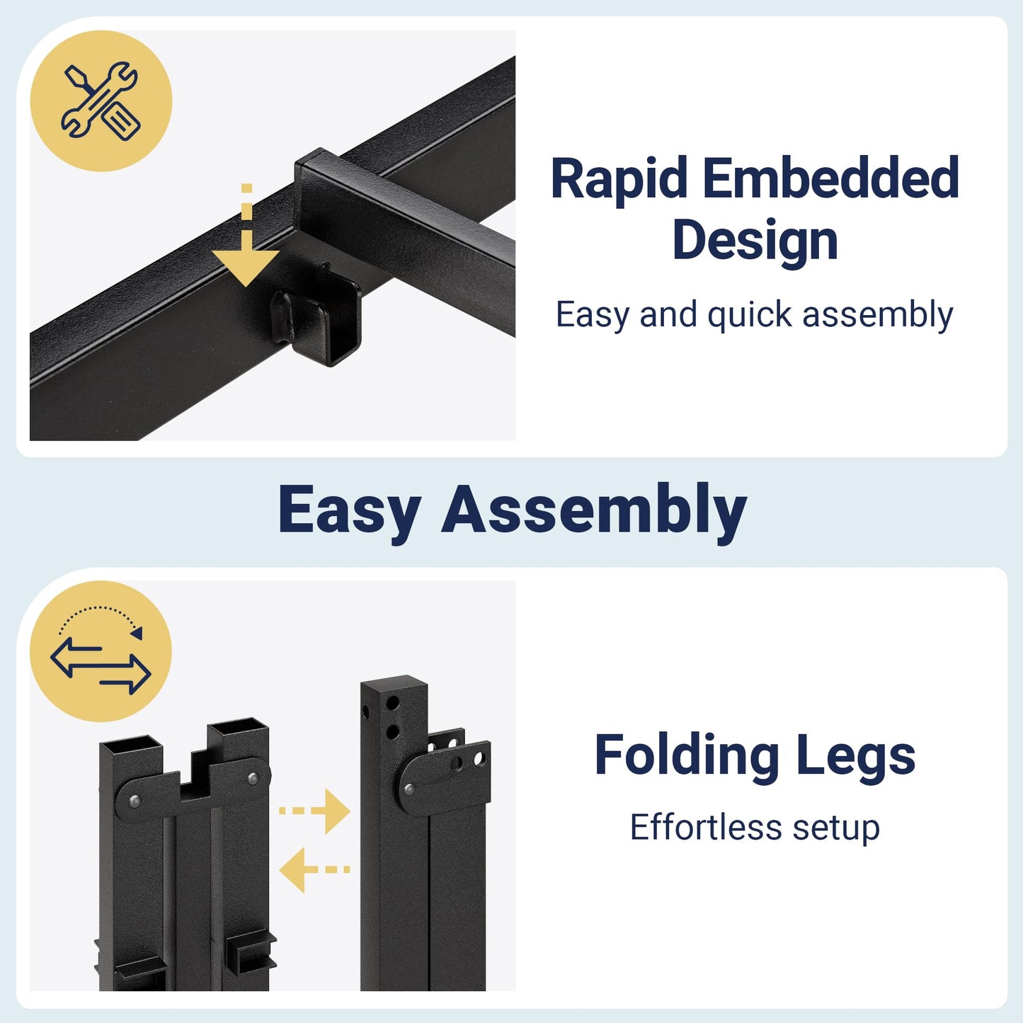 Allewie Twin Bed Frame, 14 inch Metal Platform Beds with Storage Space, No Box Spring Needed and Easy Assembly, Black