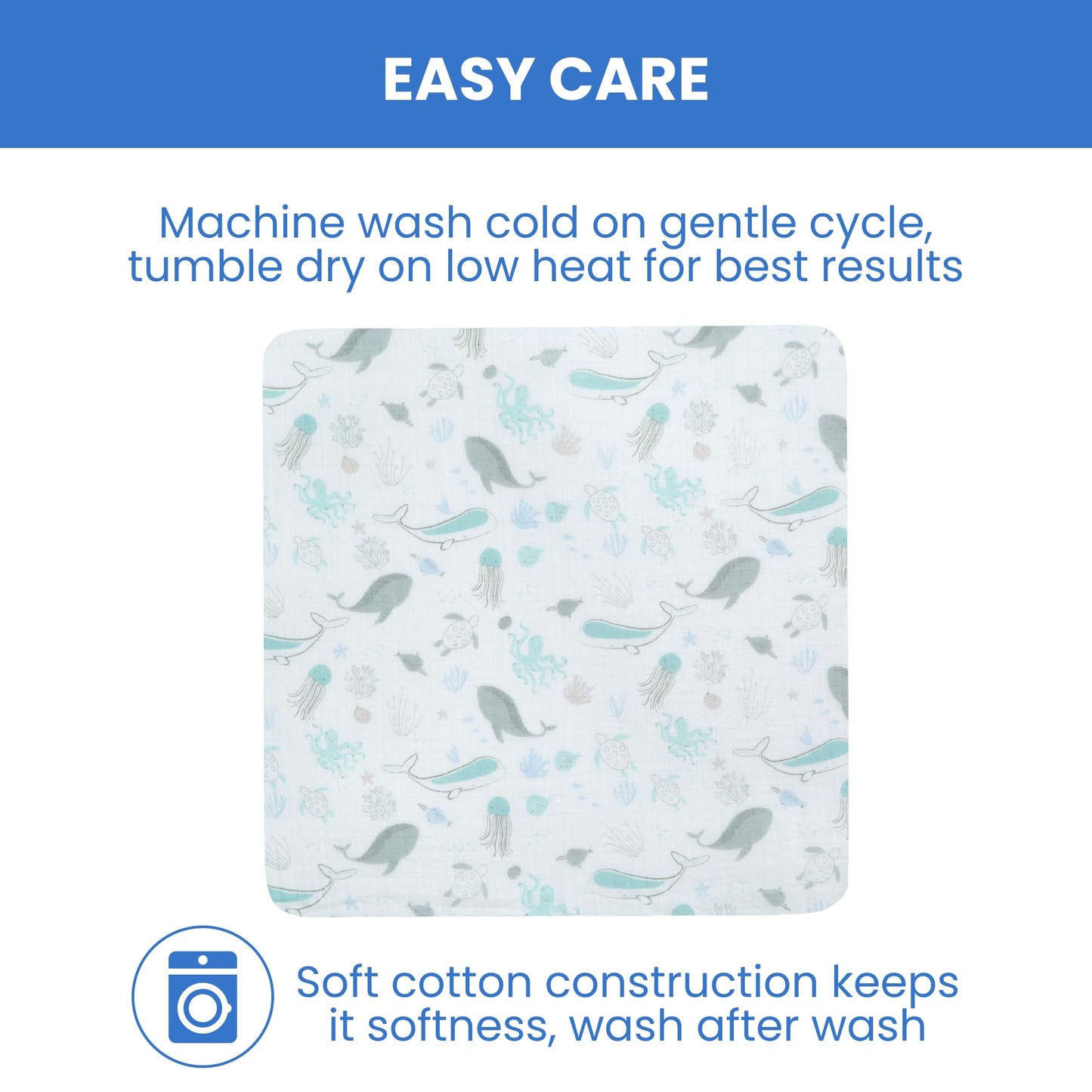 Delta Children Fitted Crib Sheets for Girls and Boys - 100% Organic Cotton Crib Sheet for Standard Crib and Toddler Mattresses - 28x52 Inch - GOTS Certified (Pack of 3), Sea Life