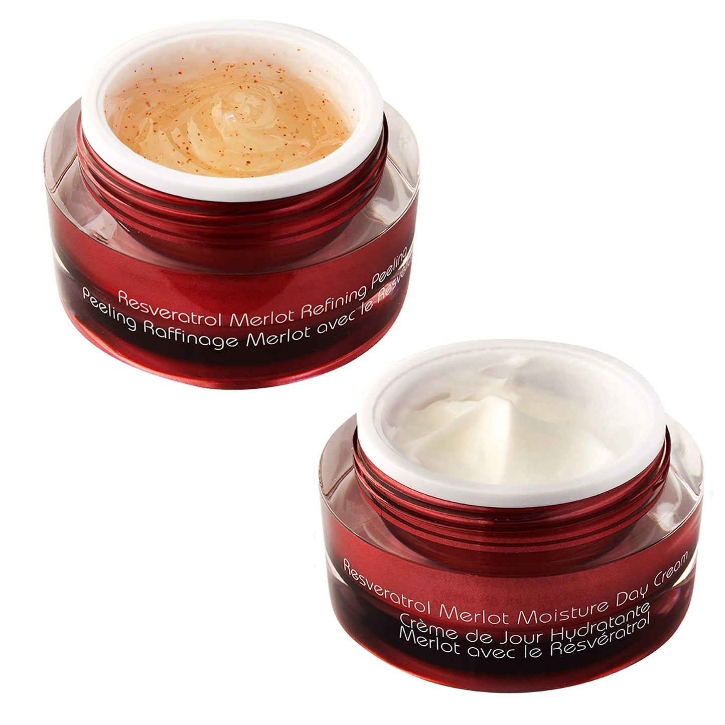 Vine Vera Merlot Day Cream and Peeling Gel Set - Contains Resveratrol - Anti Aging Skin Care