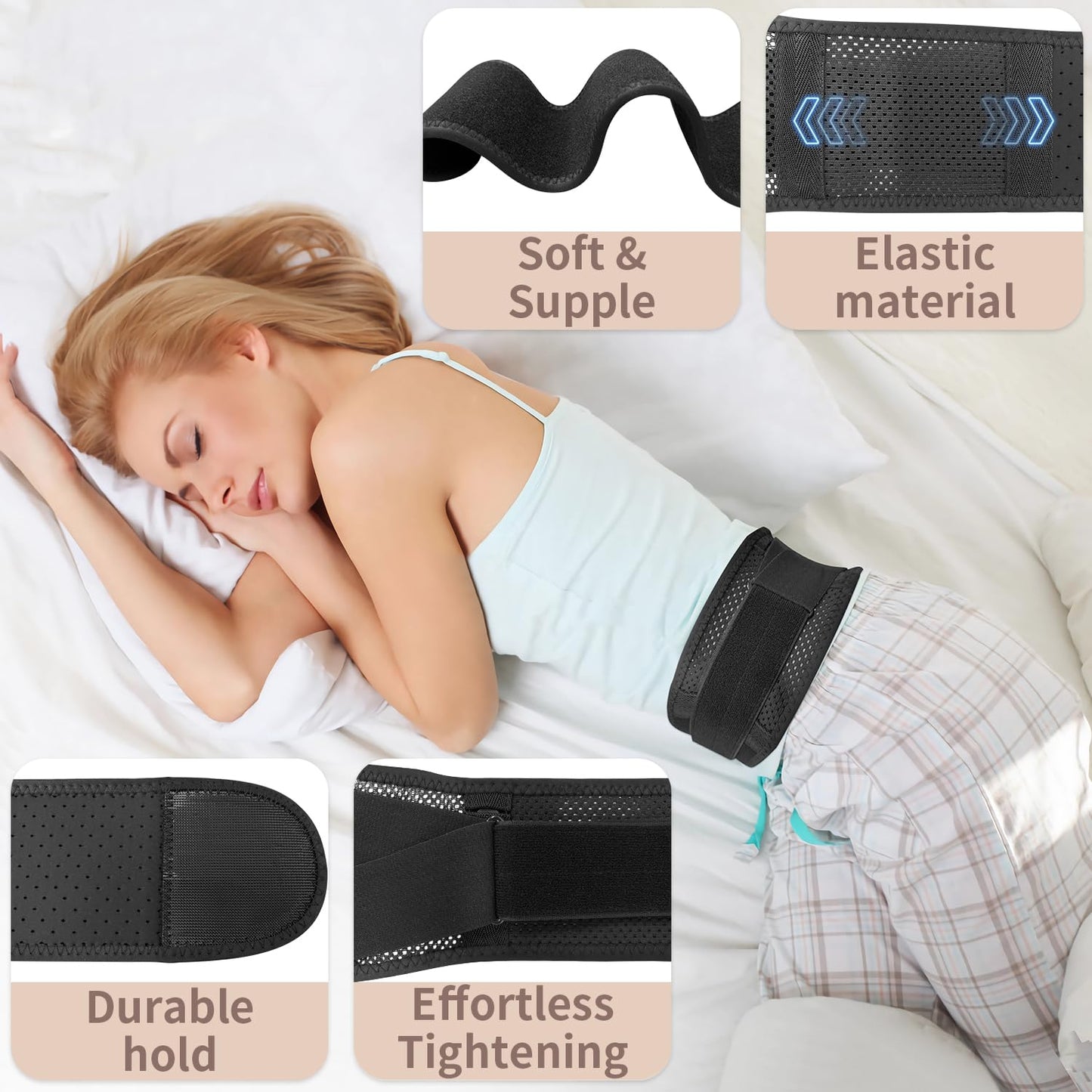Slim & Narrow Back Brace for Lower Back Pain Women and Men, Lightweight & Thin Back Support Belt for Sciatica, Herniated Disc Relief, Breathable Lumbar Support Belt with Dual Adjustable Compression-M